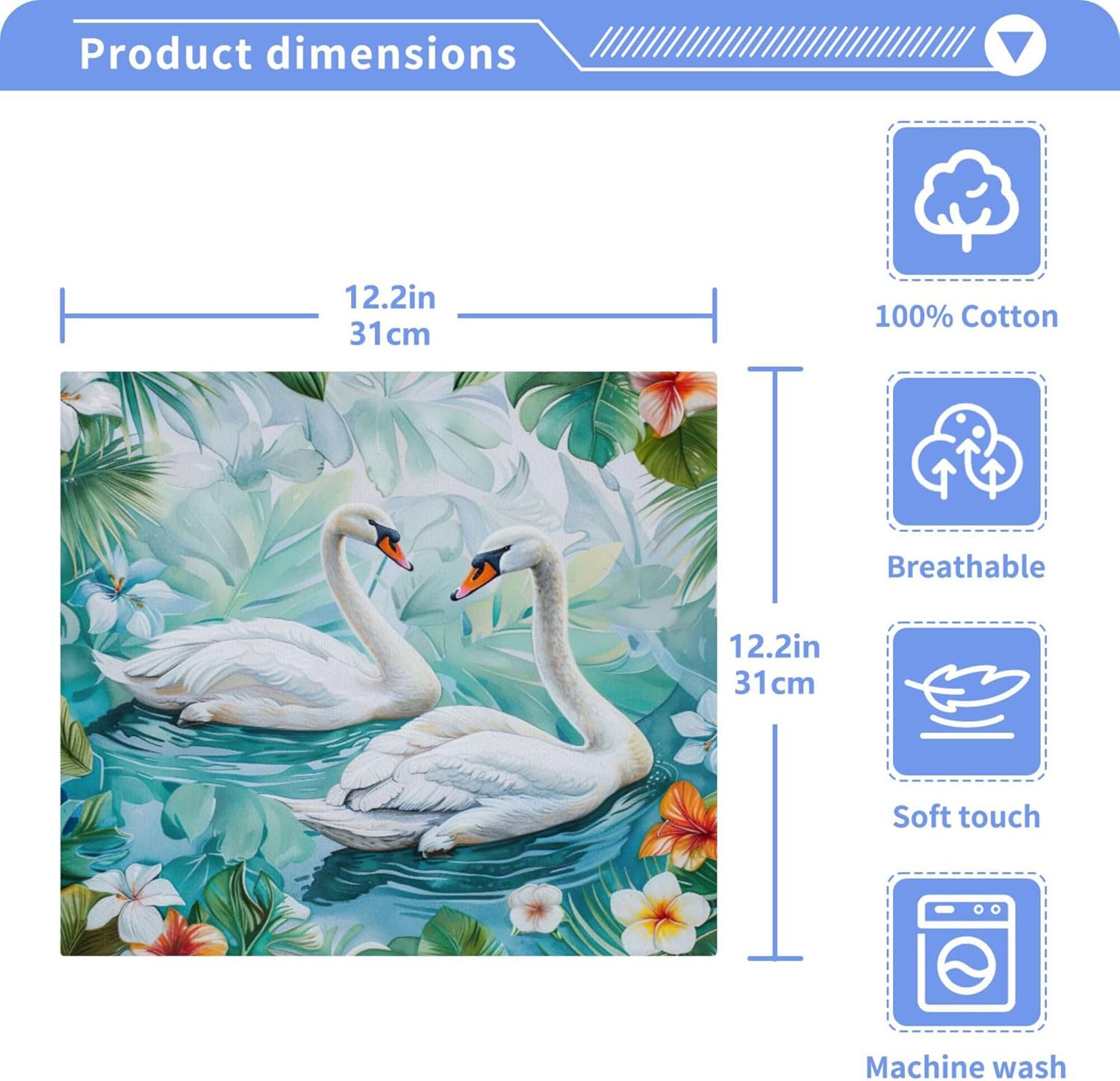 Xigua Swan Washcloth Set - Fast Drying Absorbent