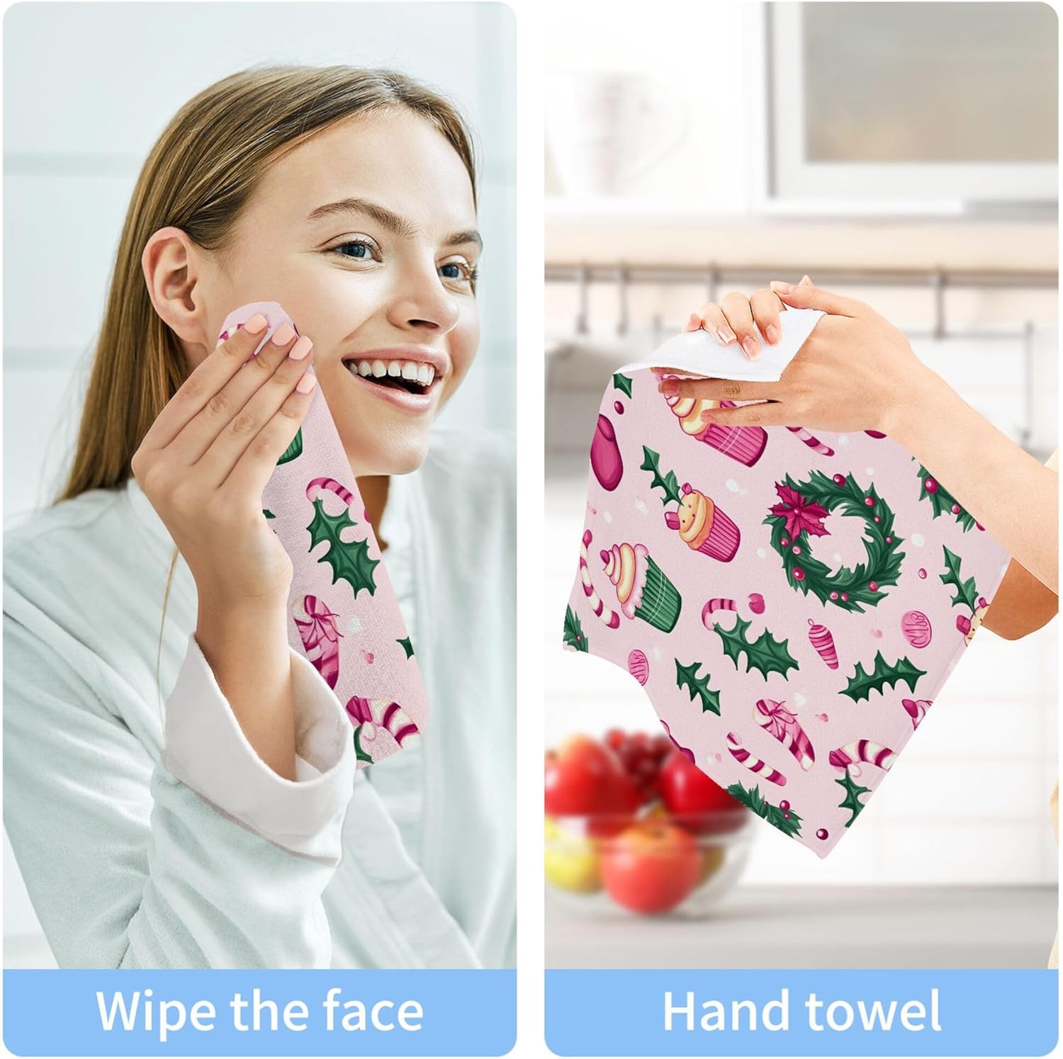 Christmas Wreath Washcloth Set by Xigua