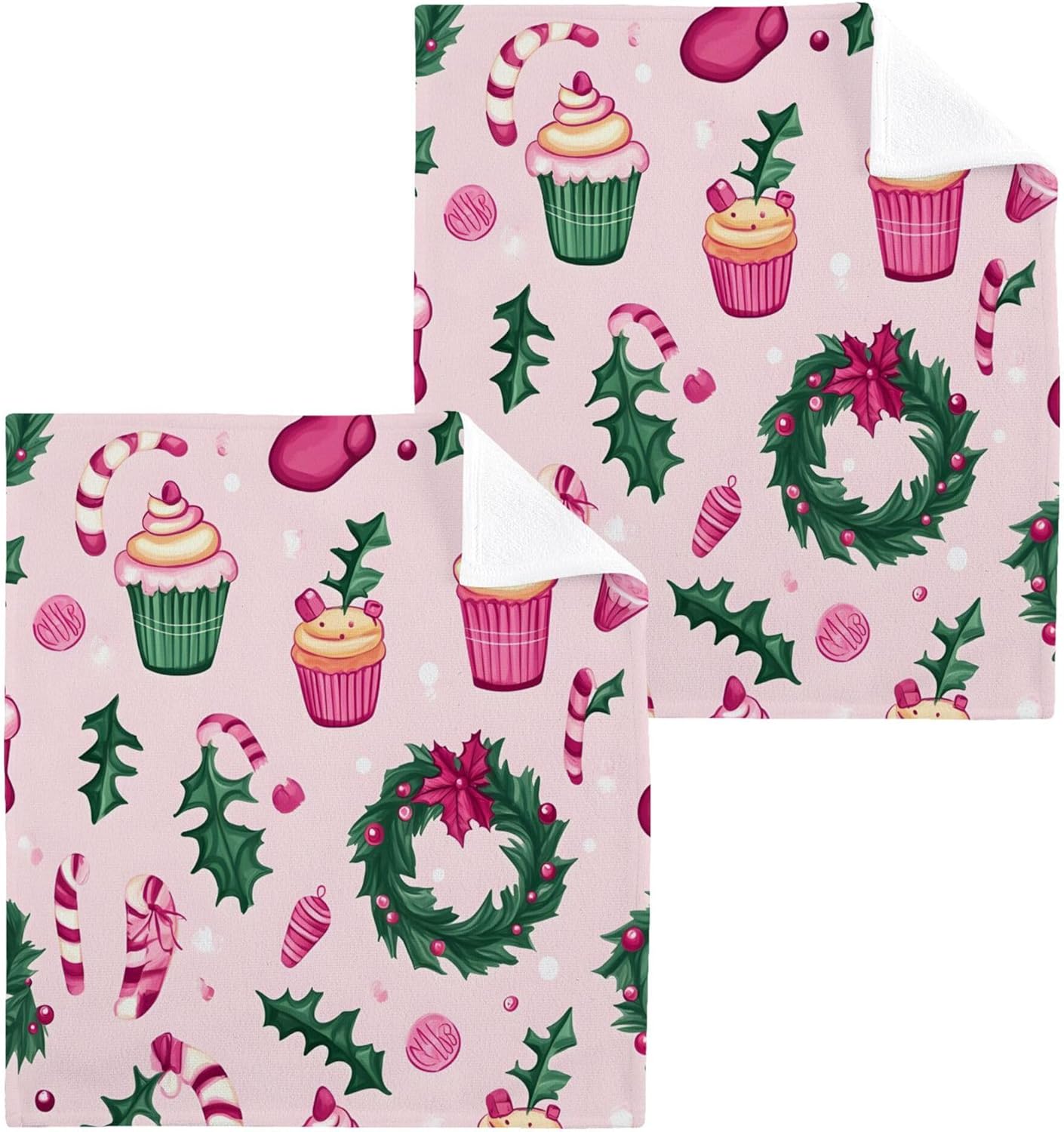 Christmas Wreath Washcloth Set by Xigua
