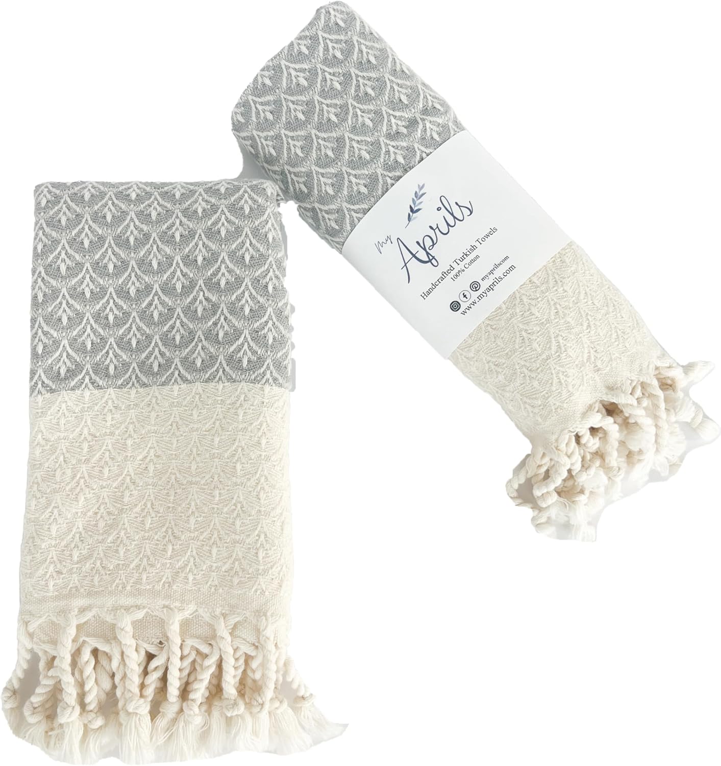 -gray shell hand towel set
