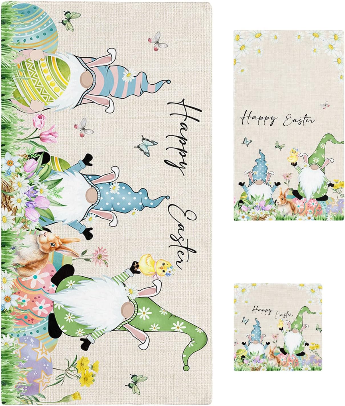 CosyBright 3 Piece Bath Towels Set Easter Bunny