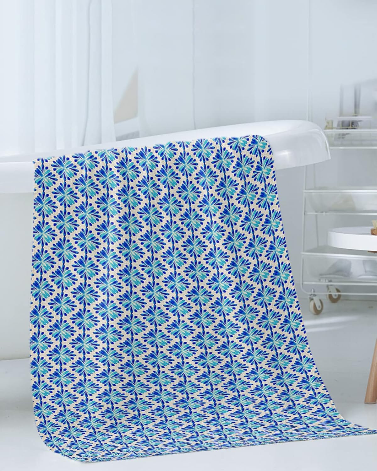 Boanket Blue Flowers 3-Piece Bath Towel Set