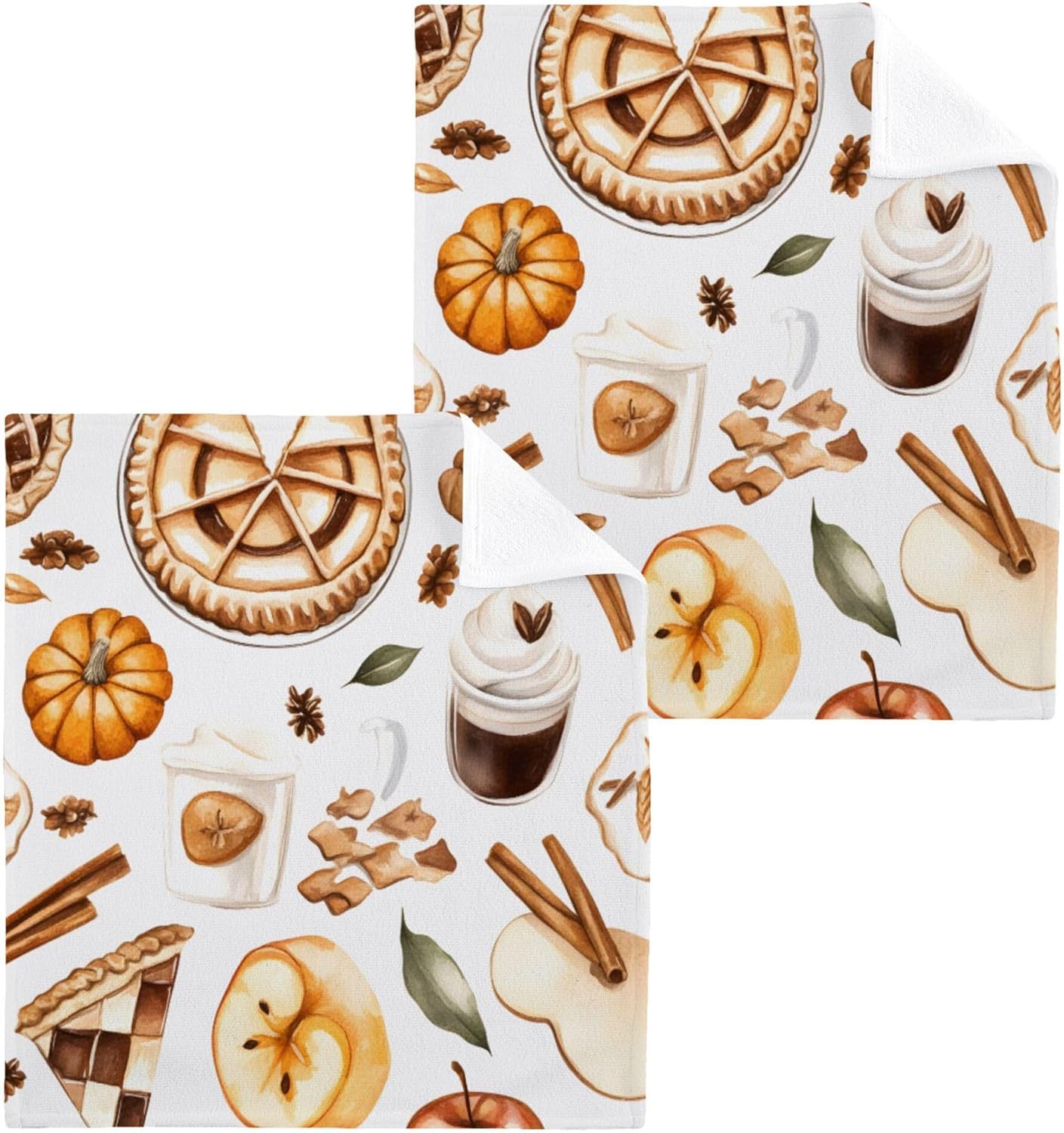 Xigua Autumn Elements Washcloths Set of 2 1