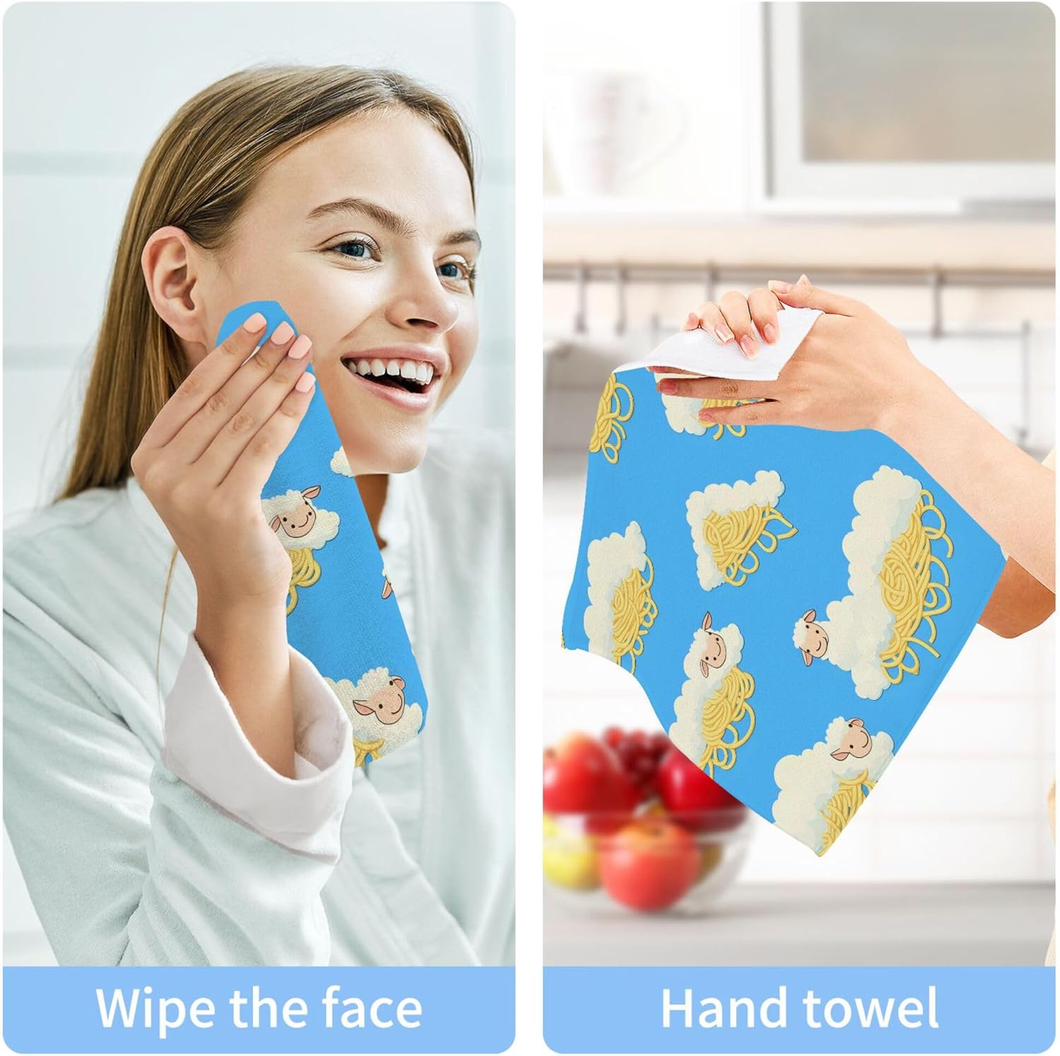 Cartoon Sheep Washcloth Set - Fast Drying Durable
