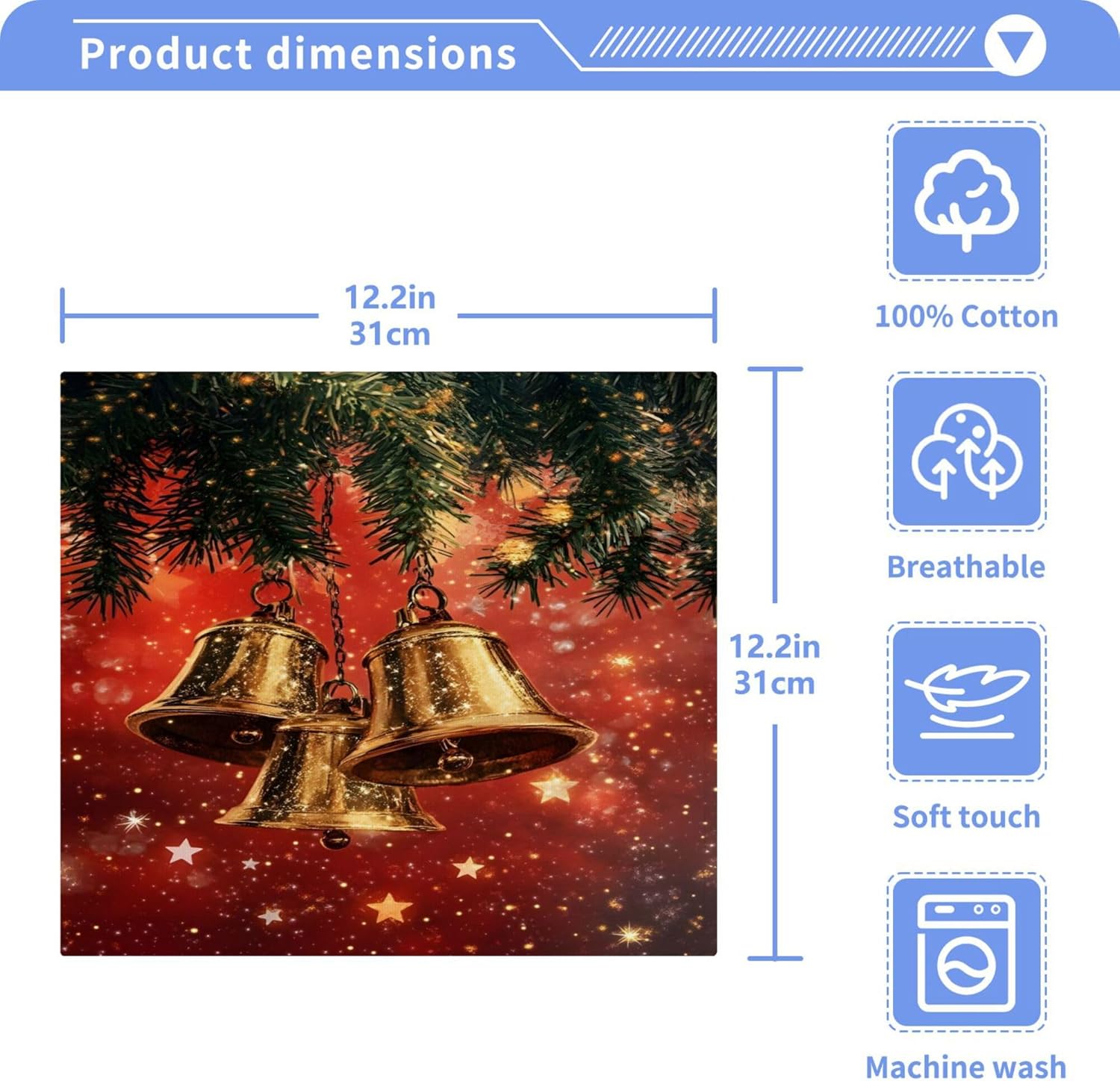 Xigua Golden Bells Washcloth Set Ultra Soft Hypoallergenic 12x12 Fast Drying Machine Washable