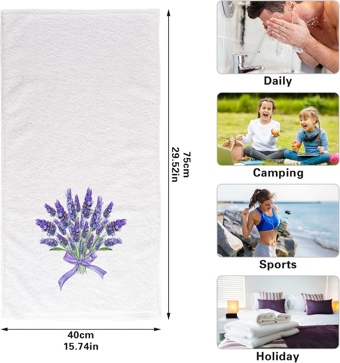 Elegant Lavender at Home bath towels