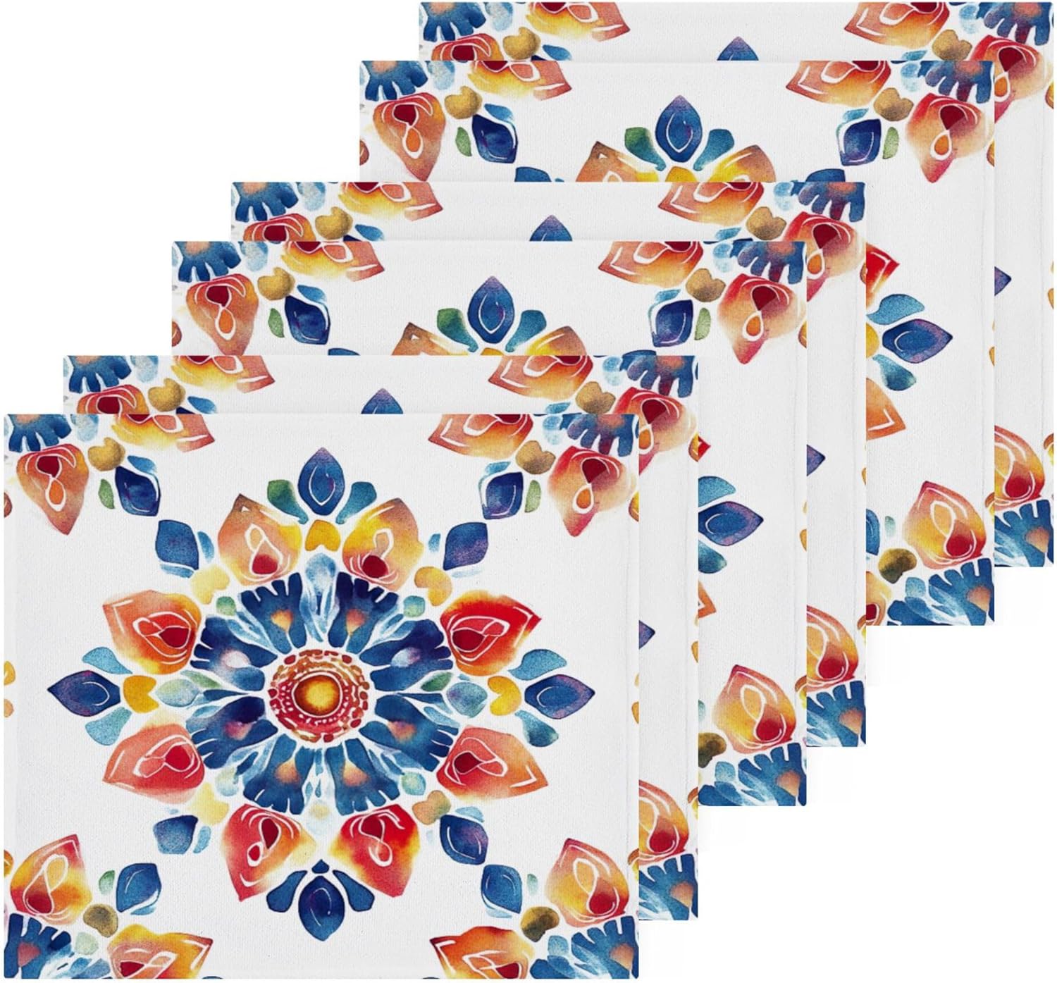 Stylish Mandala Washcloth Set Fast Drying Eco-Friendly for Home Kitchen