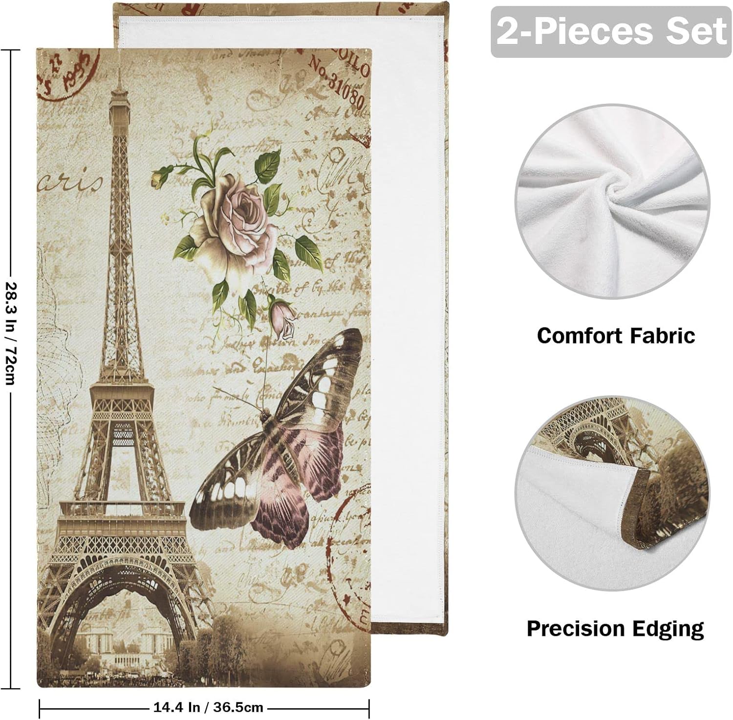 Paris-STYLE Eiffel Tower Hand Towels