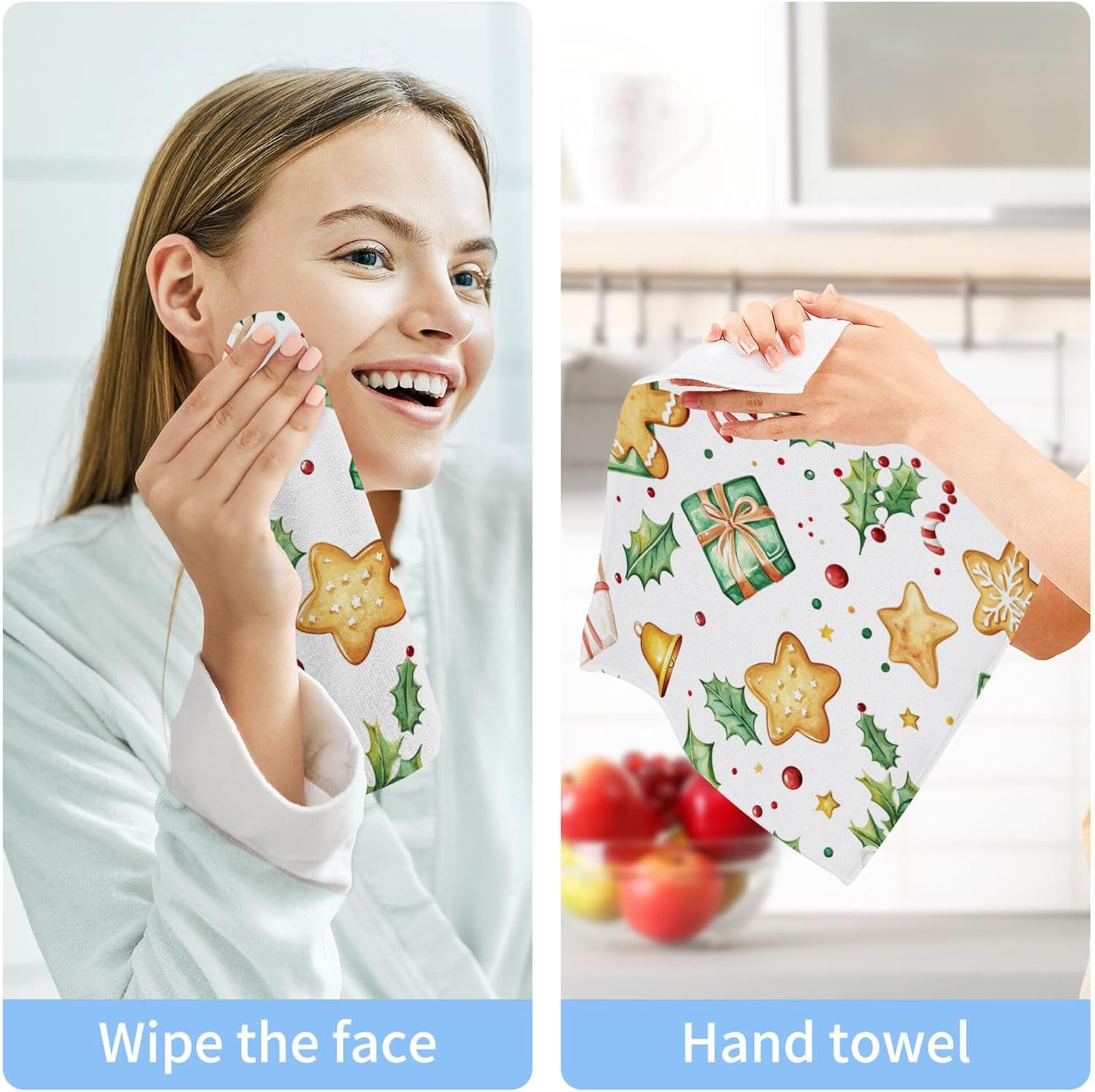 Xigua Christmas Washcloth Trio