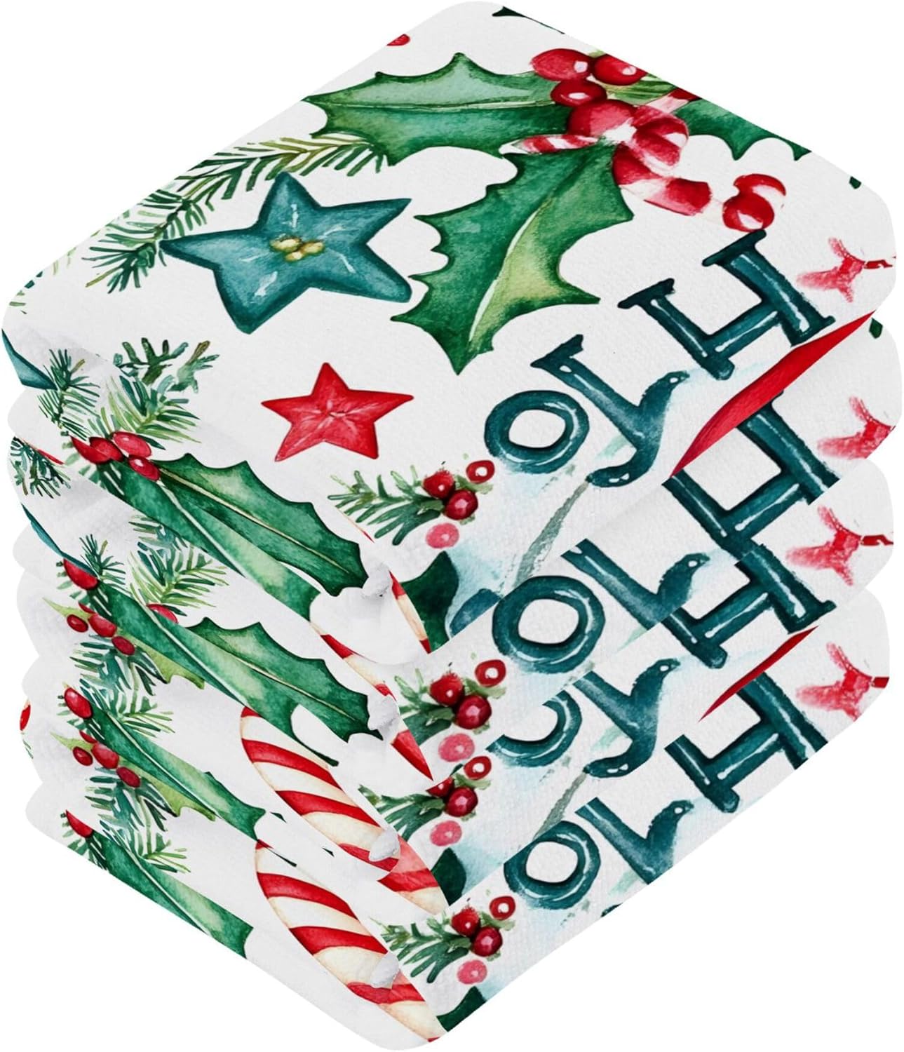 Xigua Watercolor Christmas Washcloths Set of 2
