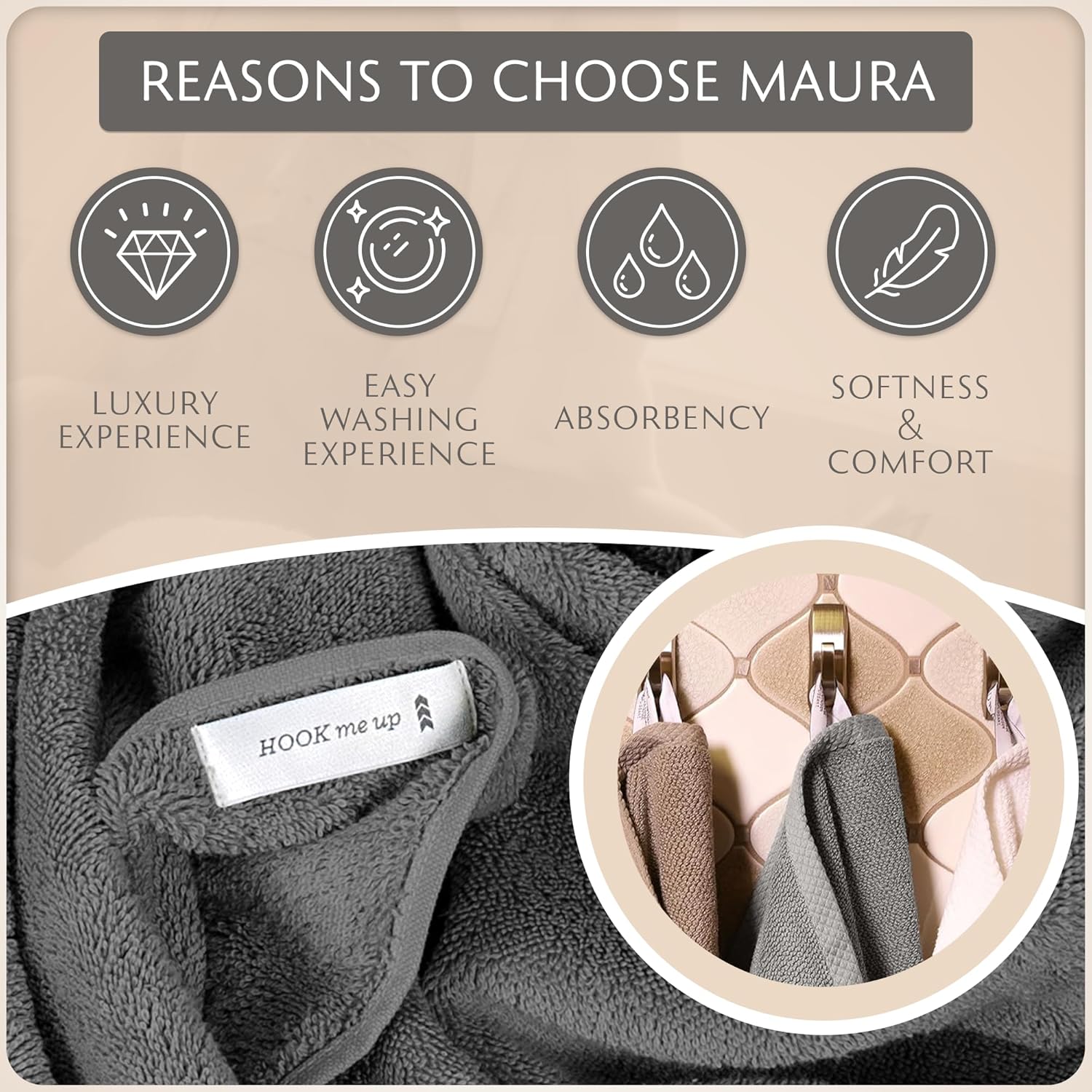 MAURA Washcloth Set Luxury 10x10