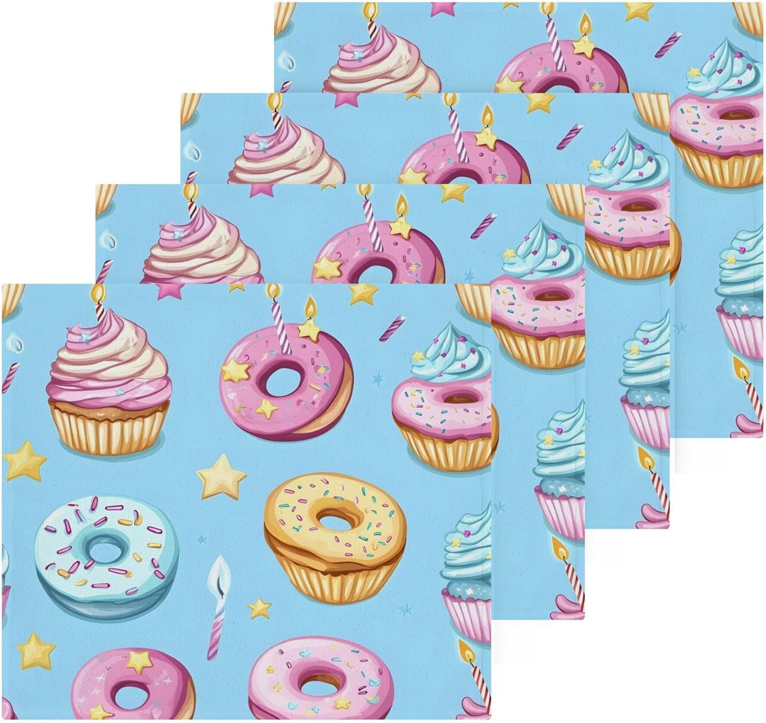 Xigua Cupcakes Washcloths Set of 2 - 12x12 Inch