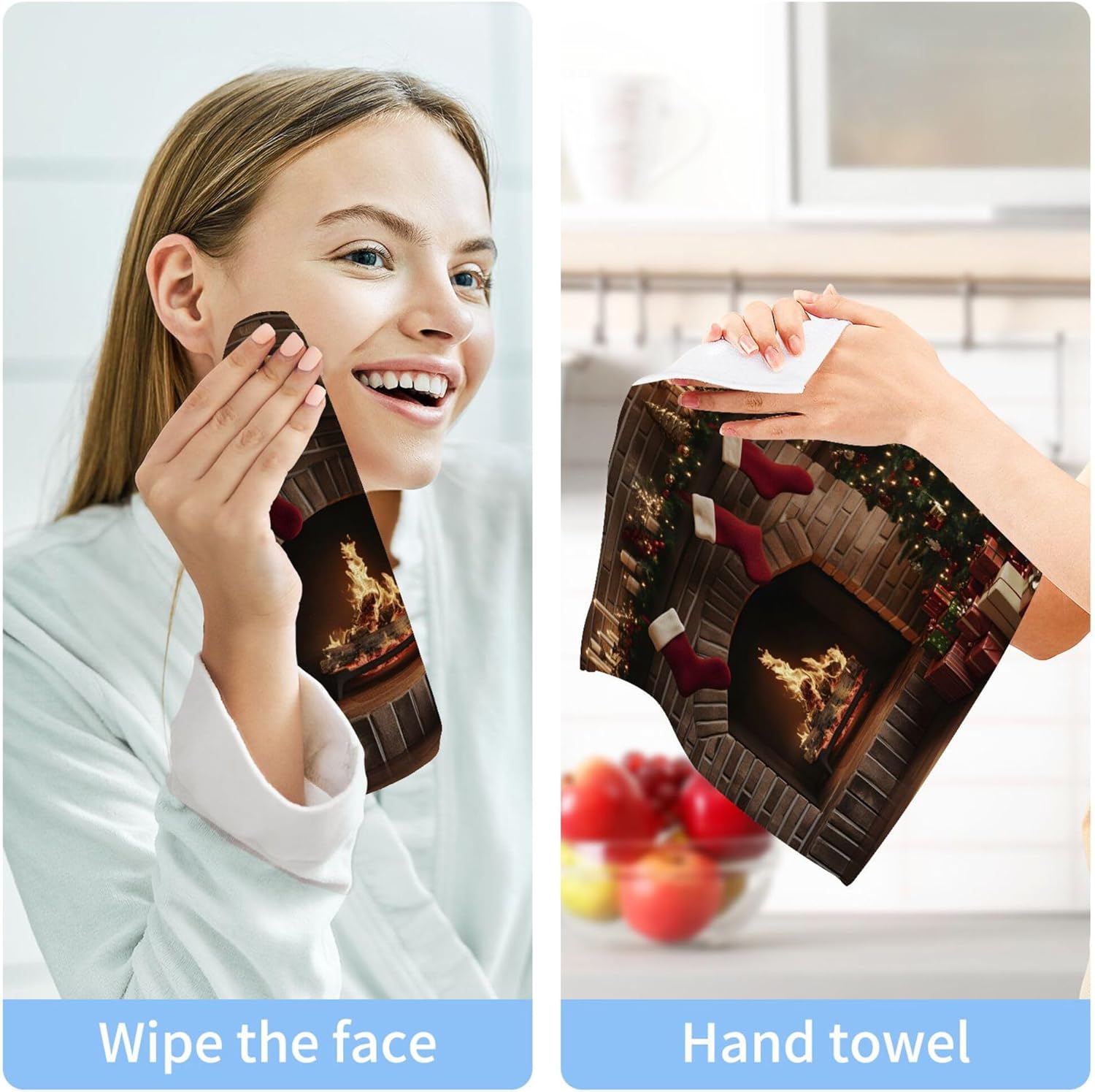 Xigua Christmas Tree fireplace washcloth set 12 inch