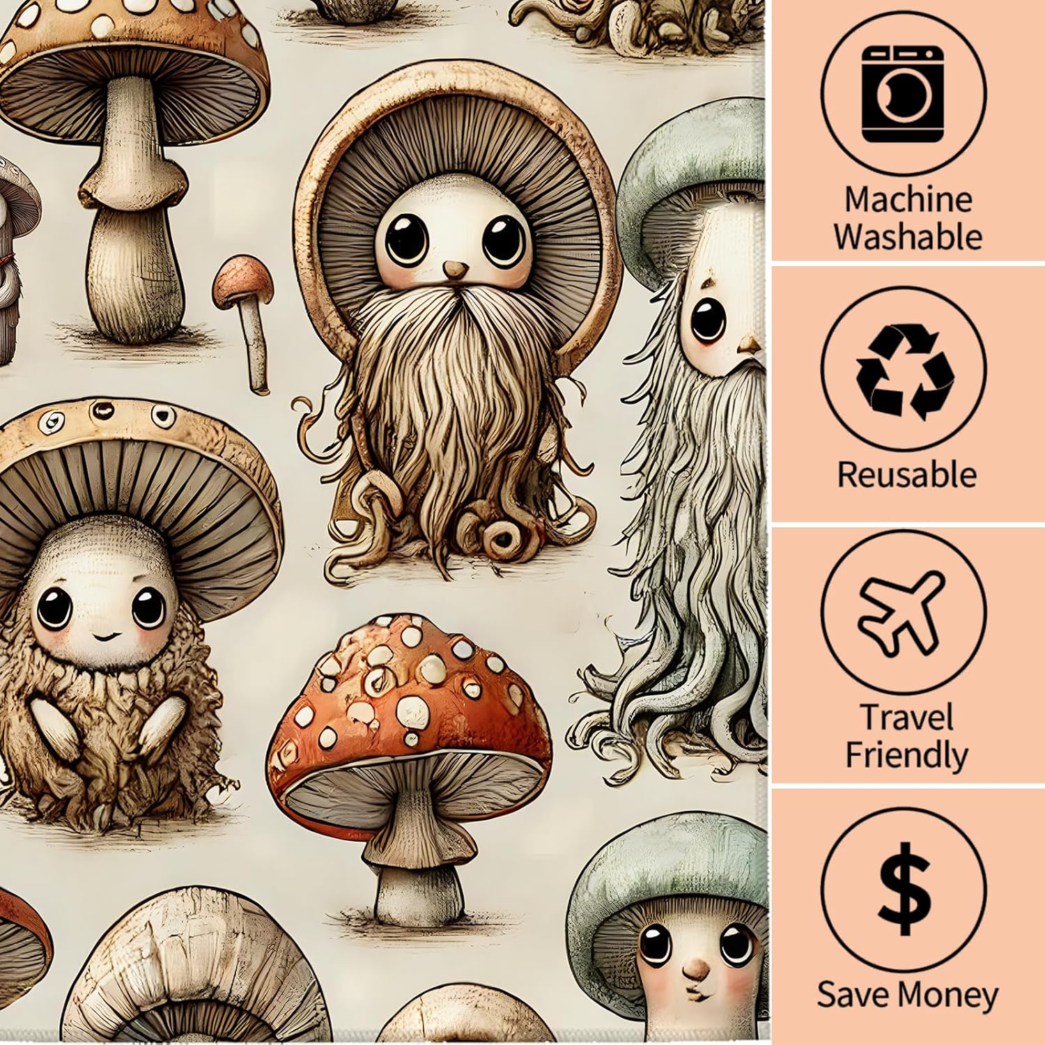 Mushroom-shaped Hand Towels for Women Girls 2-Pack