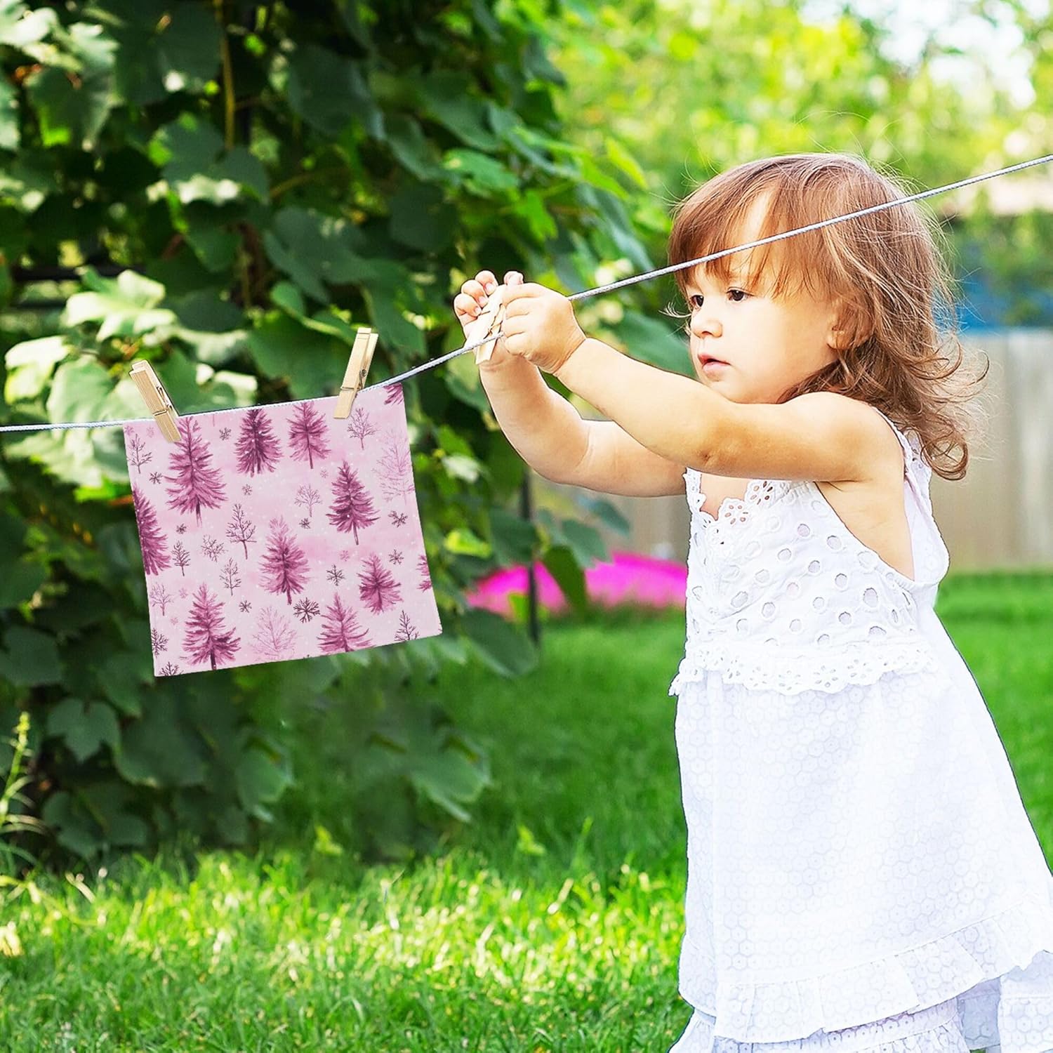 Xigua Trees and Snowflakes Fast Drying Washcloth Set