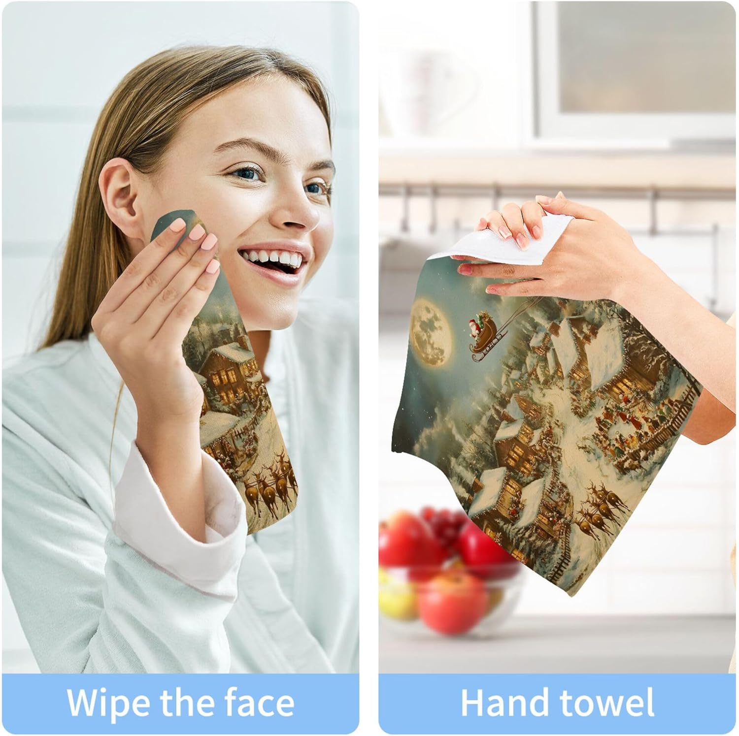 Xigua Christmas Washcloth Set Experience the Joy of Fast Dry