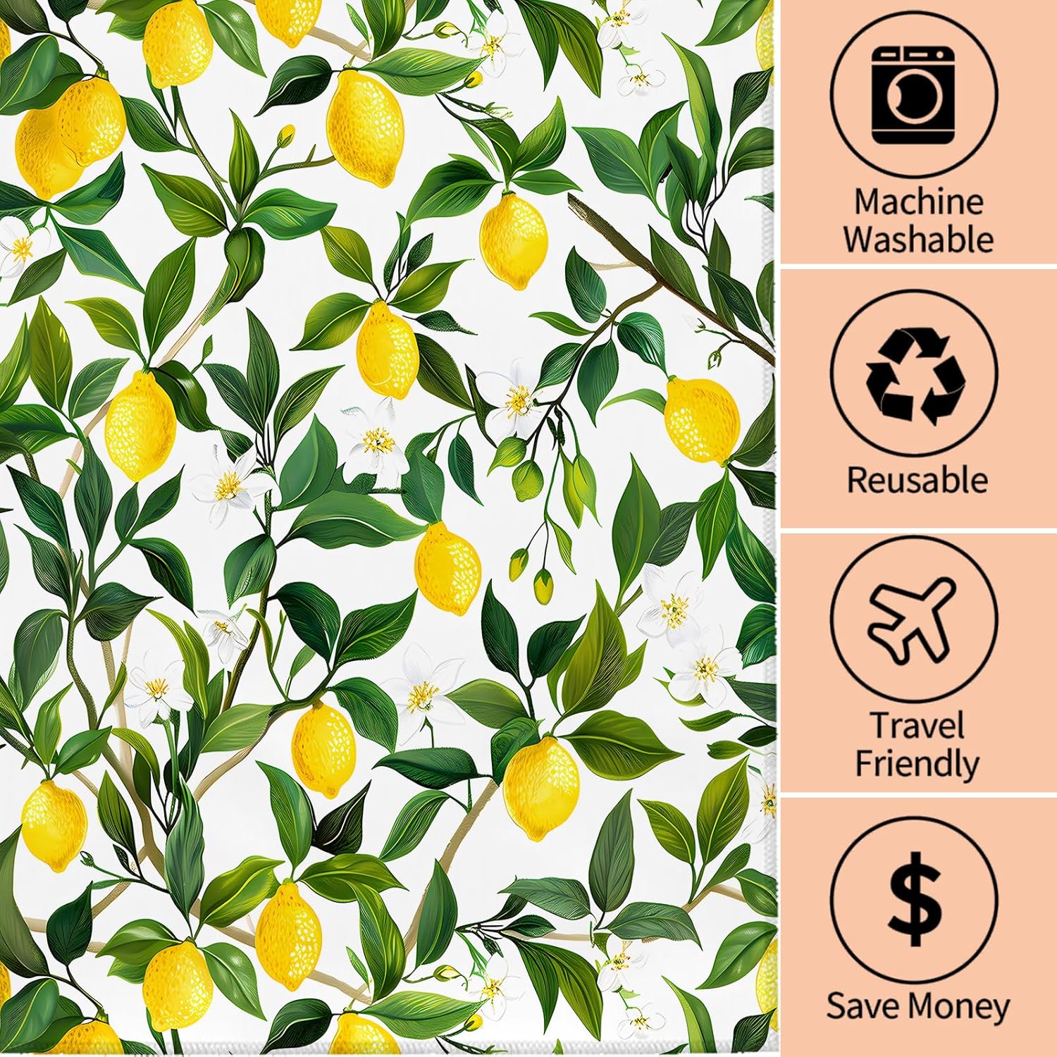 Premium Lemon Hand Towels - Soft Durable