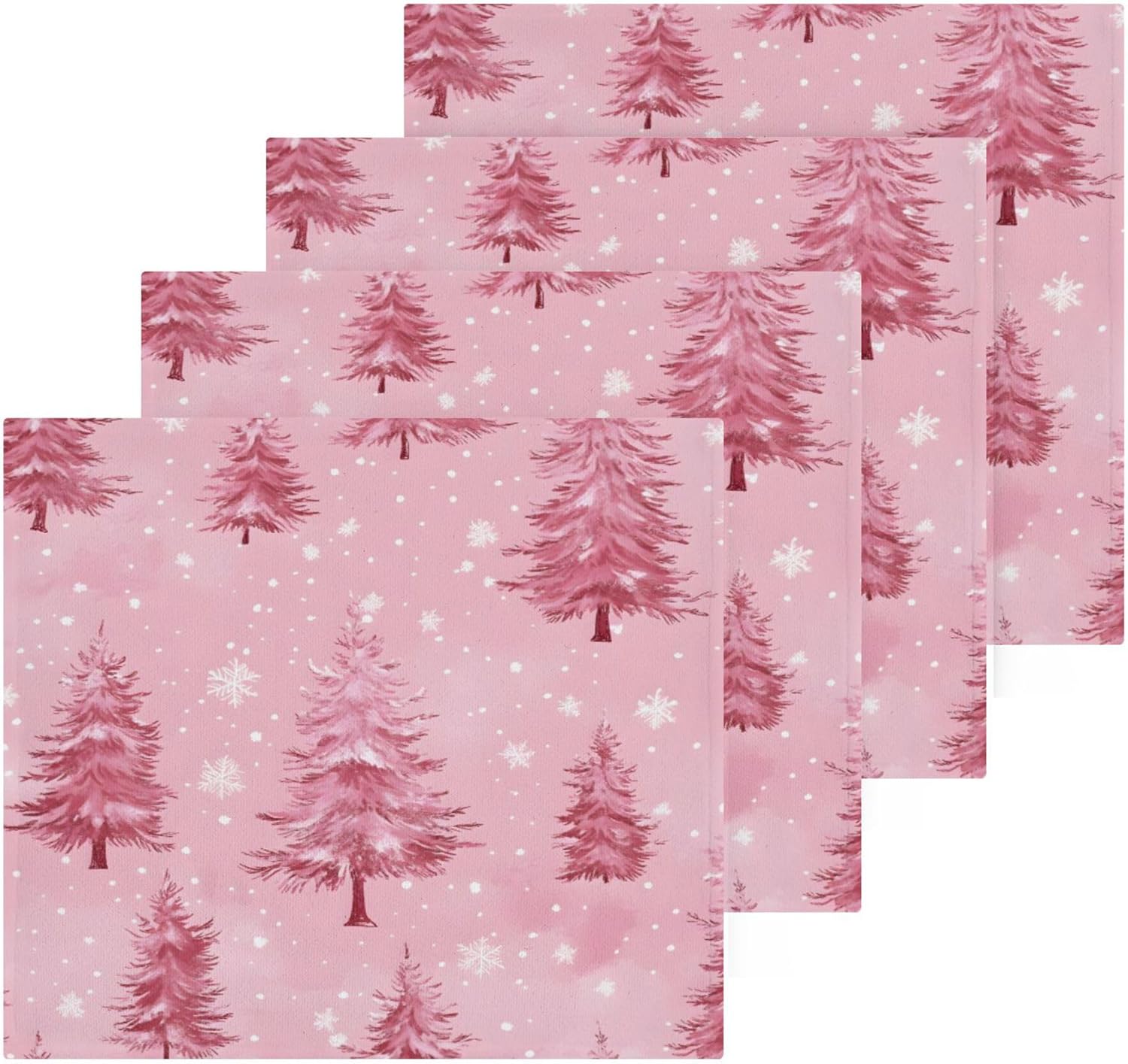 Xigua Trees and Snowflakes Washcloth Set for Bathroom and Kitchen