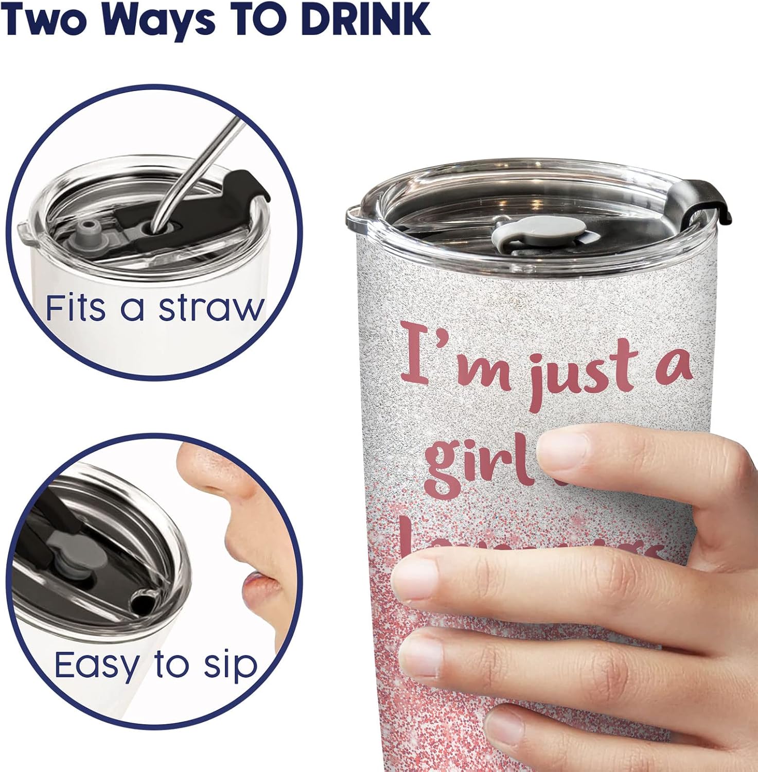 Just a Girl Who Loves Pigs Tumbler with Lid 20oz