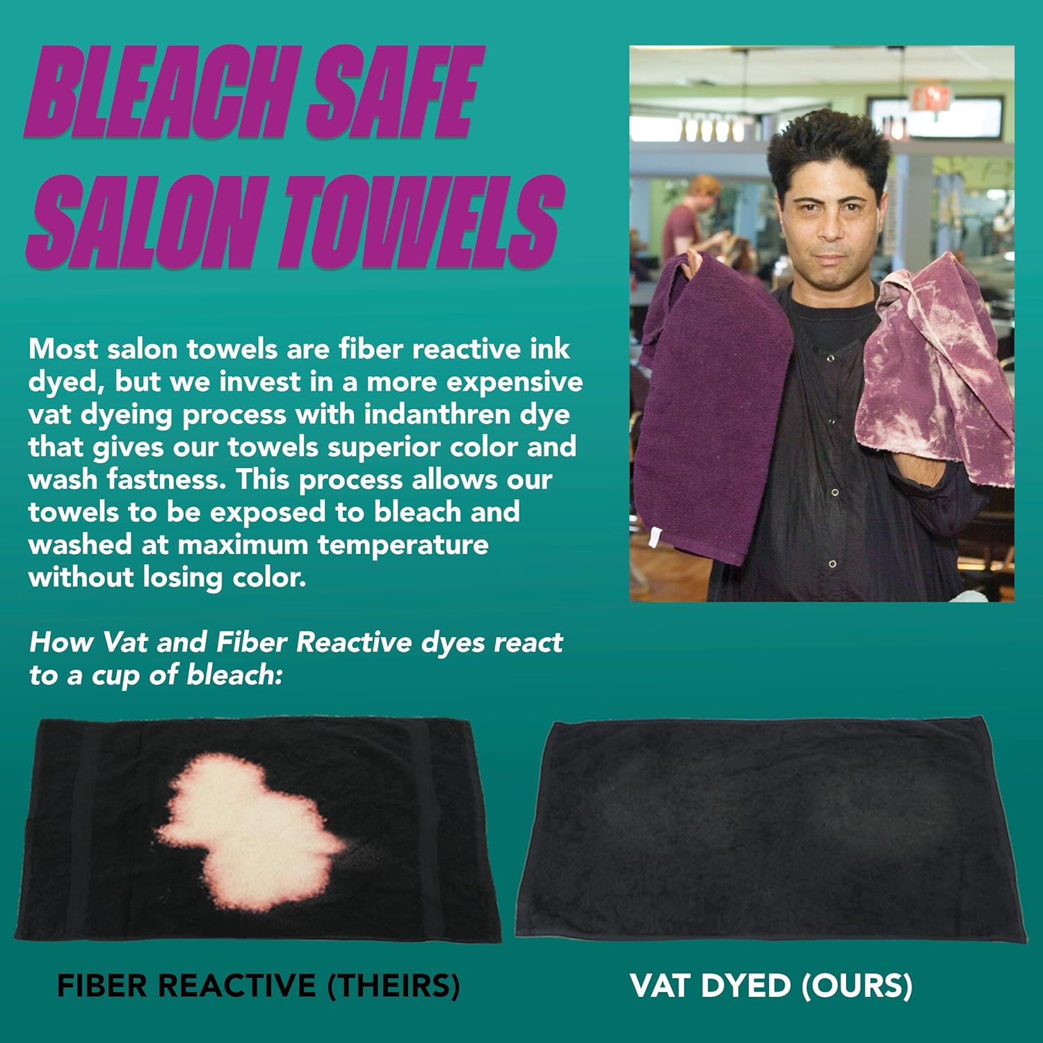 Bleach-Proof Salon Towels 12-Pack Eco-Friendly Hair Stylist Towels