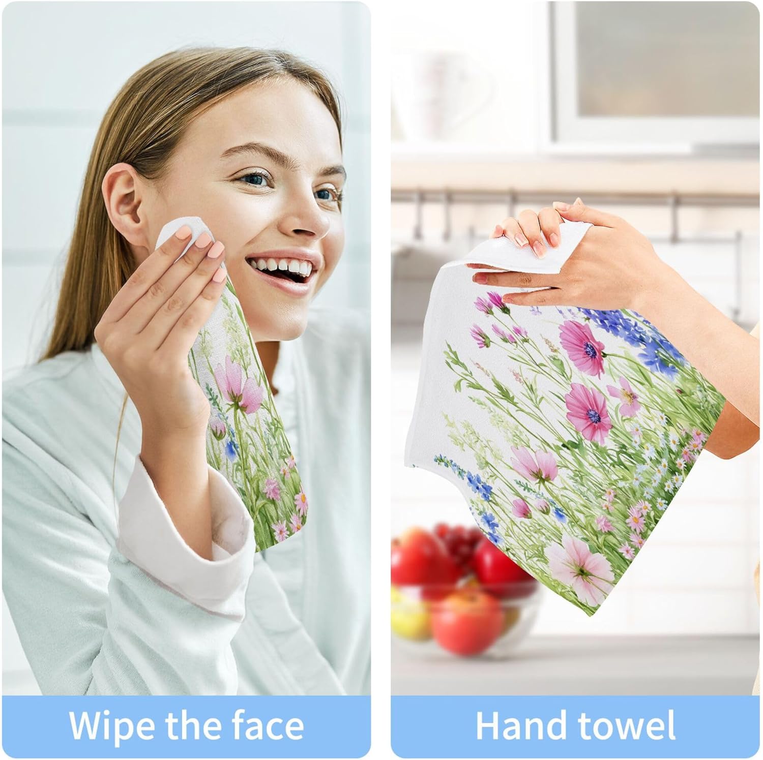 xigua Colorful Wildflowers Washcloth Set