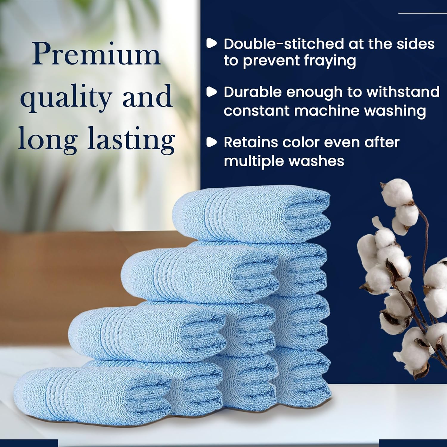 HALLEY Turkish Cotton Towels Pack of 10
