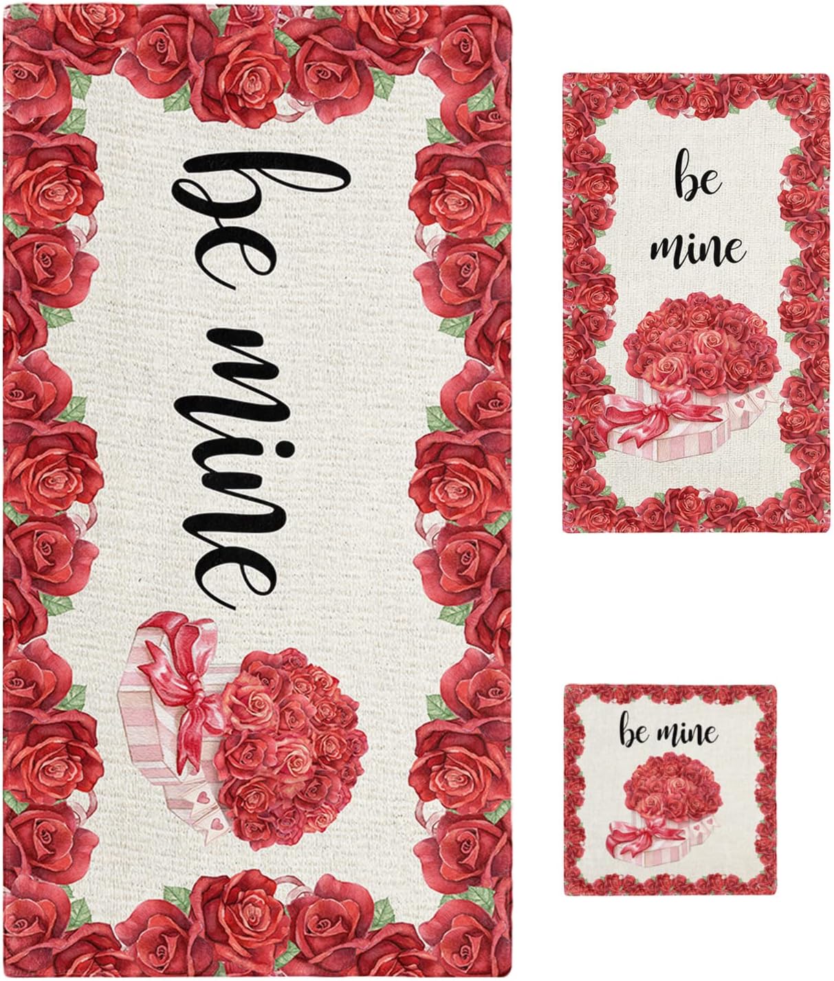 3-Pack Rose Linen Towels Set