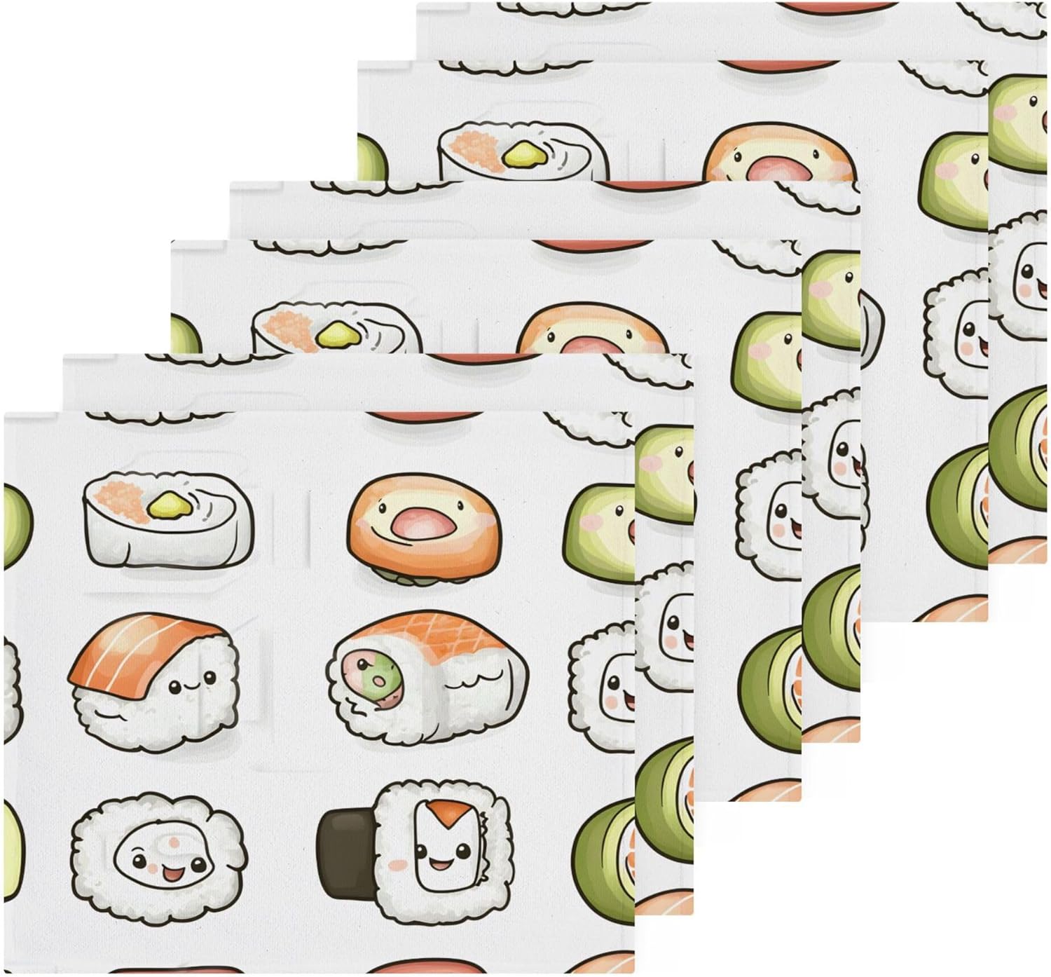 Xigua Cute Cartoon Sushi Washcloth Set Fast Drying