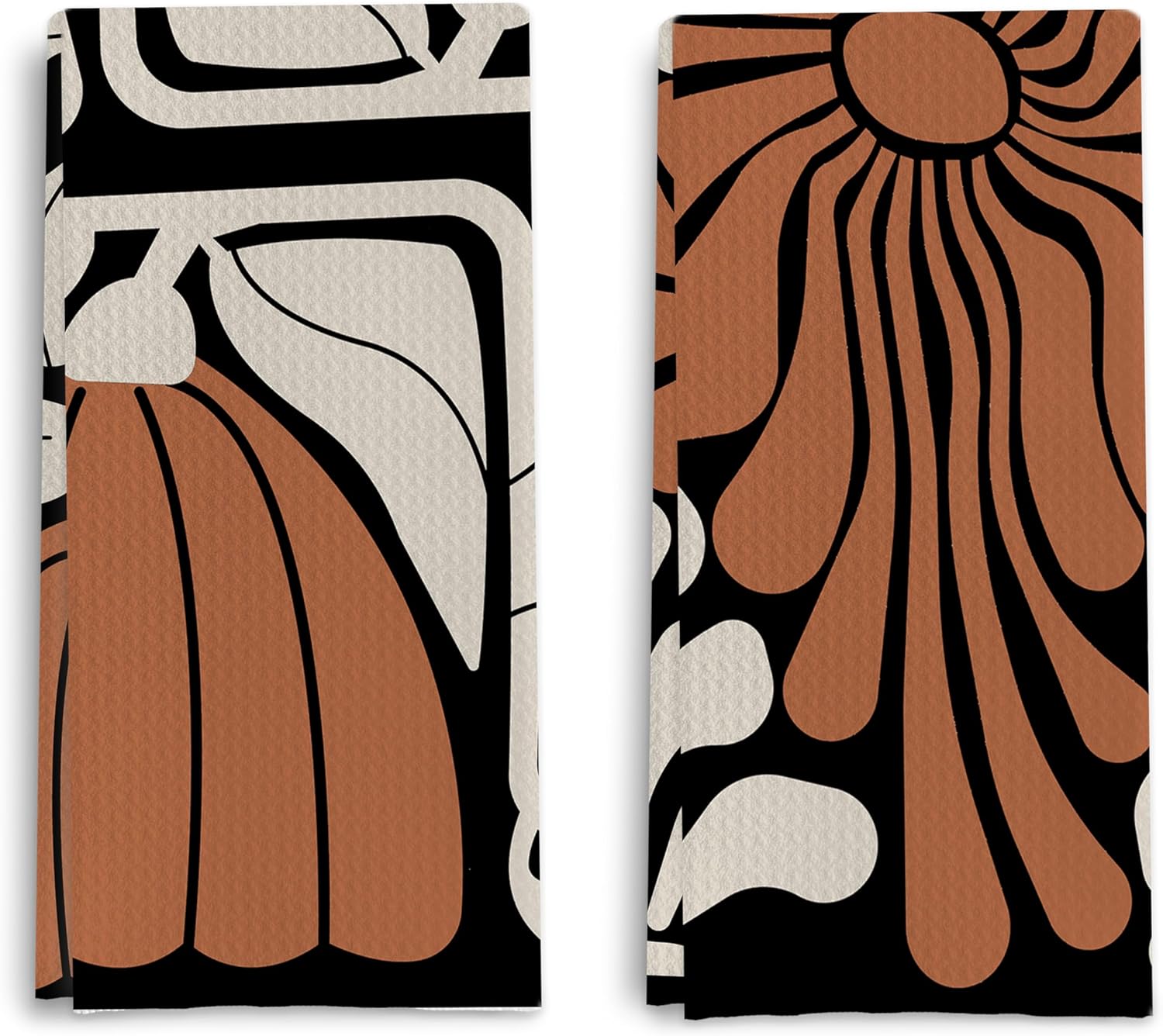 Premium 70s Groovy Floral Hand Towels 16x24 Set