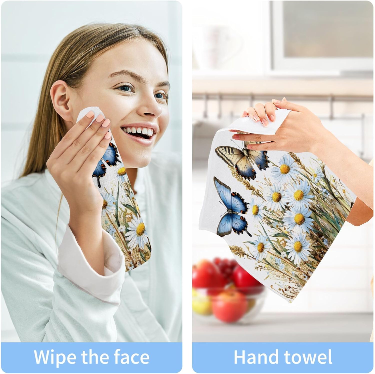 Xigua Wildflowers Fast Drying Washcloth Set