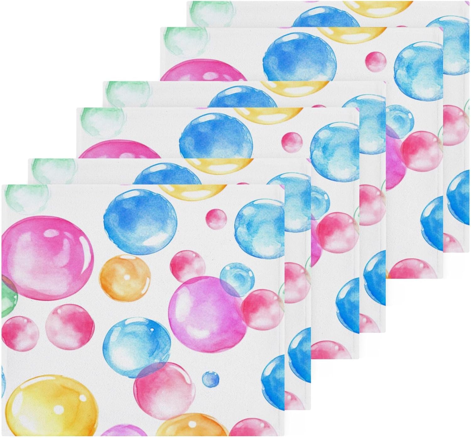 Xigua Watercolor Colorful Bubbles Washcloth Set 10
