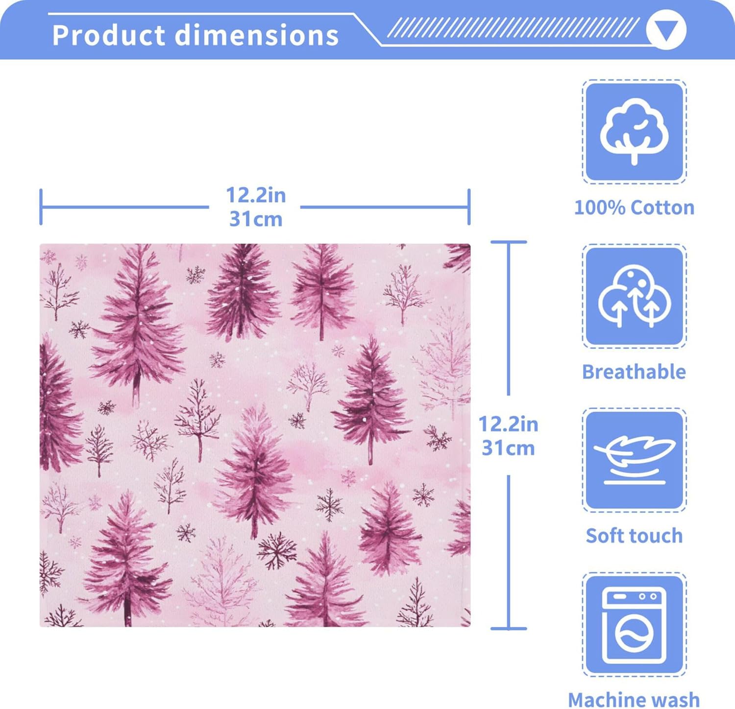Xigua Trees and Snowflakes Fast Drying Washcloth Set