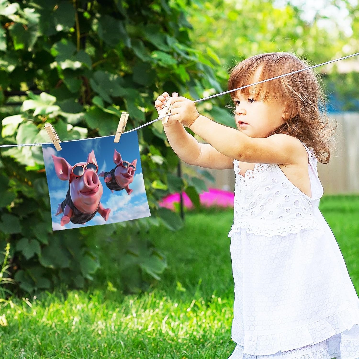 Flying Pig Washcloth Set Soft Absorbent Reusable Towels