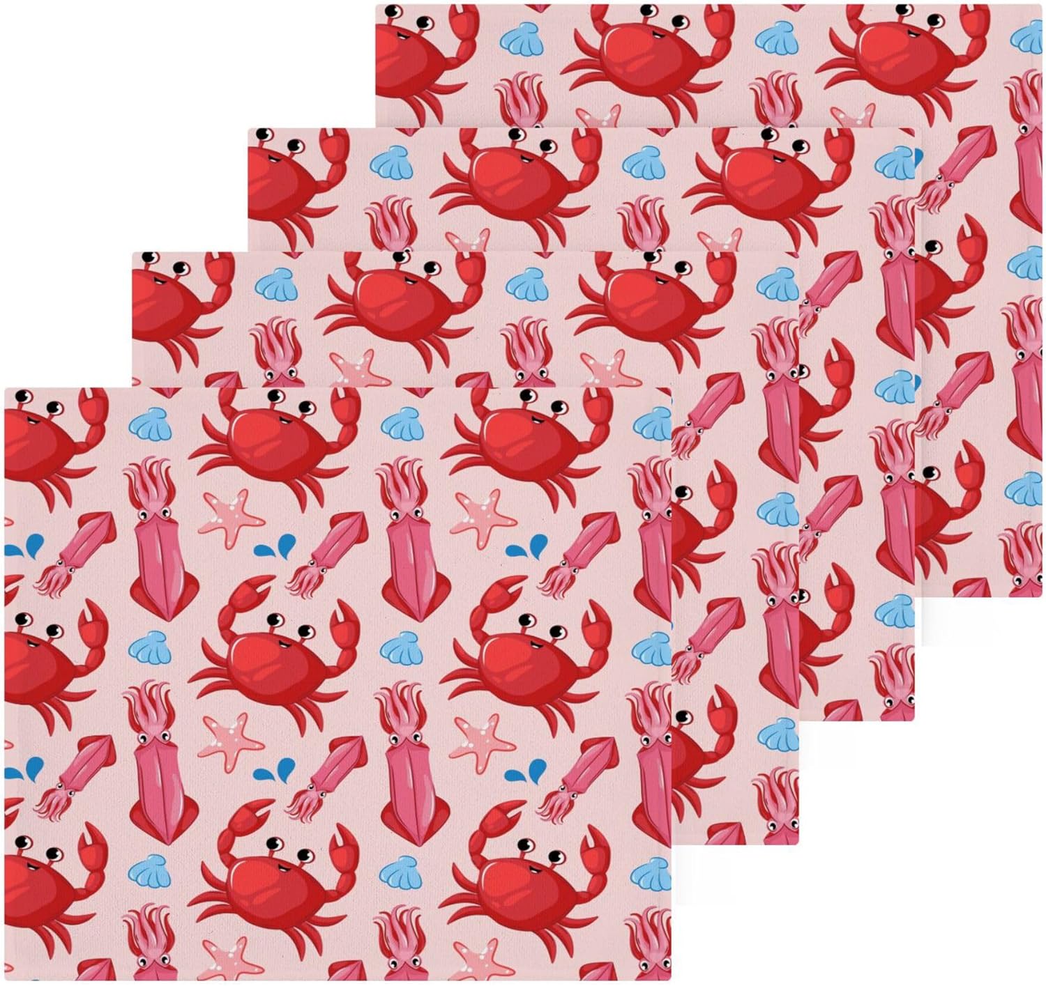Xigua Funny Crab Small Pack Multi-Purpose Compact Washcloth Set