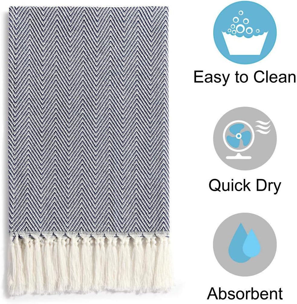 Detachable Tassels Hypoallergenic Cotton Hand Towels for Bath More 3-Pack