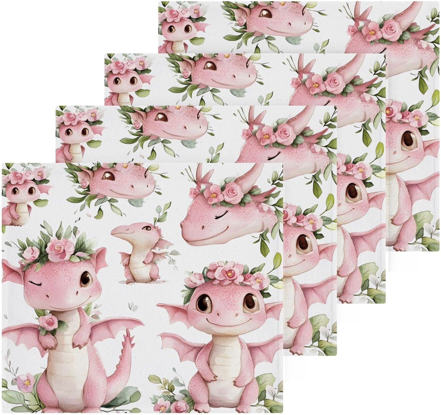 Cute Dragon Washcloth Set for Fast Drying