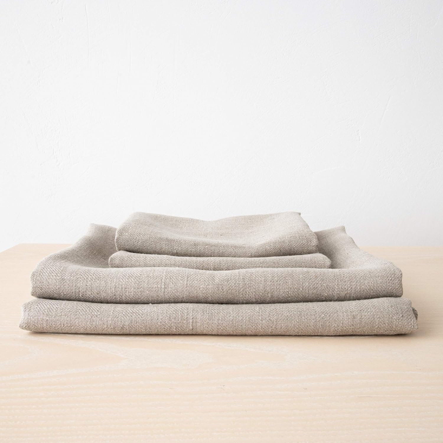 LinenMe Towels - 2 Big Bath Towels 2 Hand Towels Natural