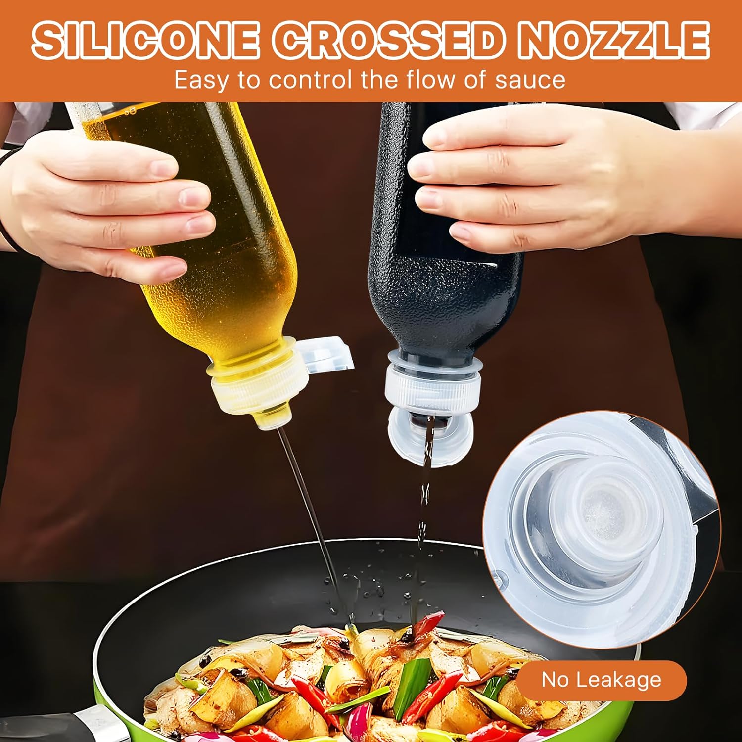 10-Piece Set of 16oz Condiment Squeeze Bottles