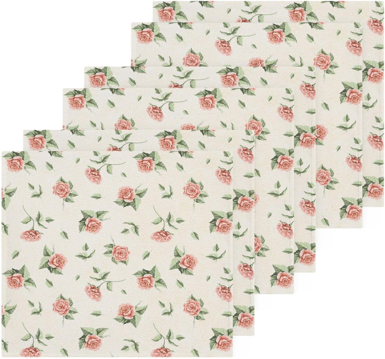 Vintage Rose Beige Four-Piece Washcloth Set