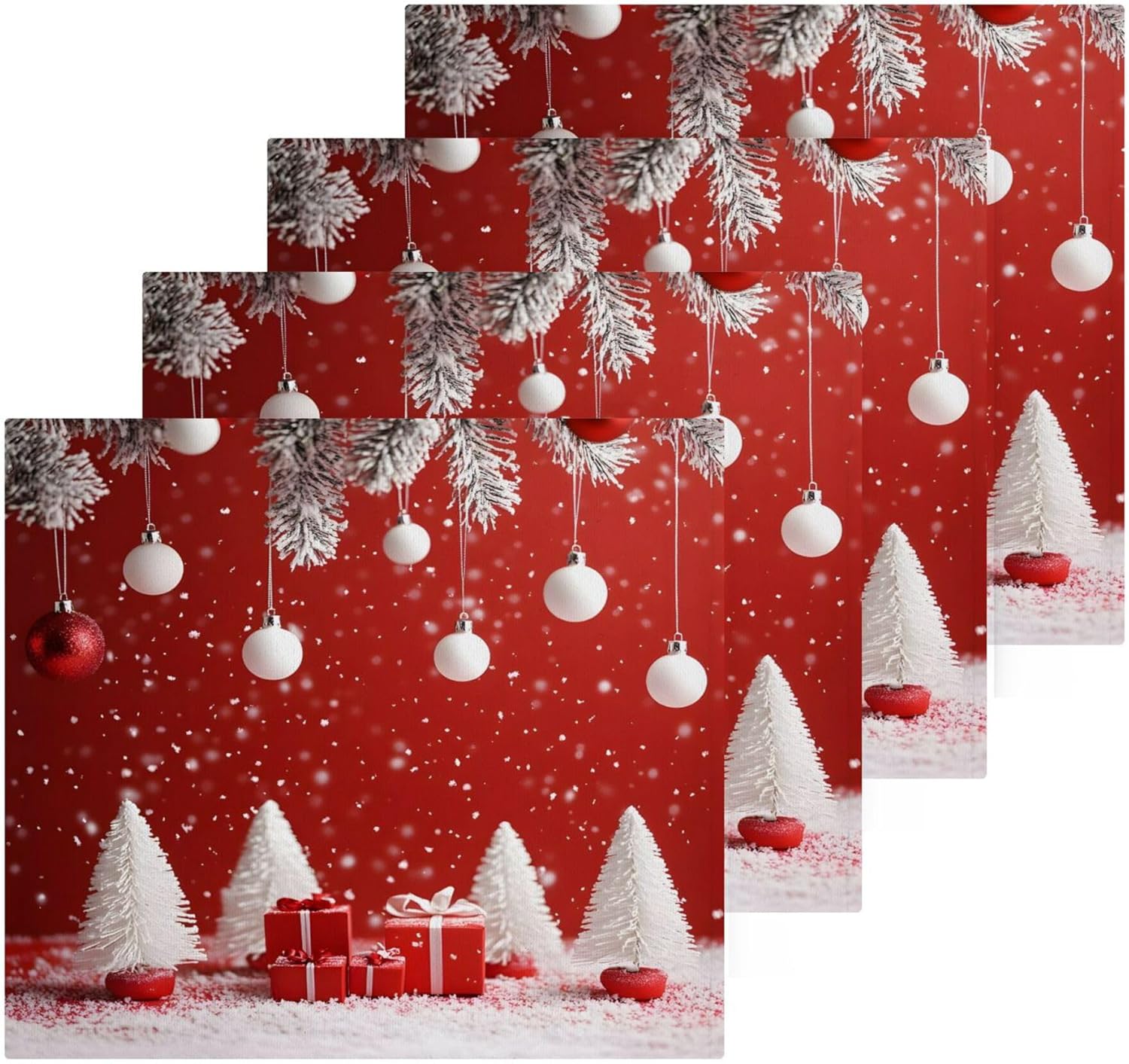 Xigua Christmas Washcloths Set of 2 12x12 Inch 1