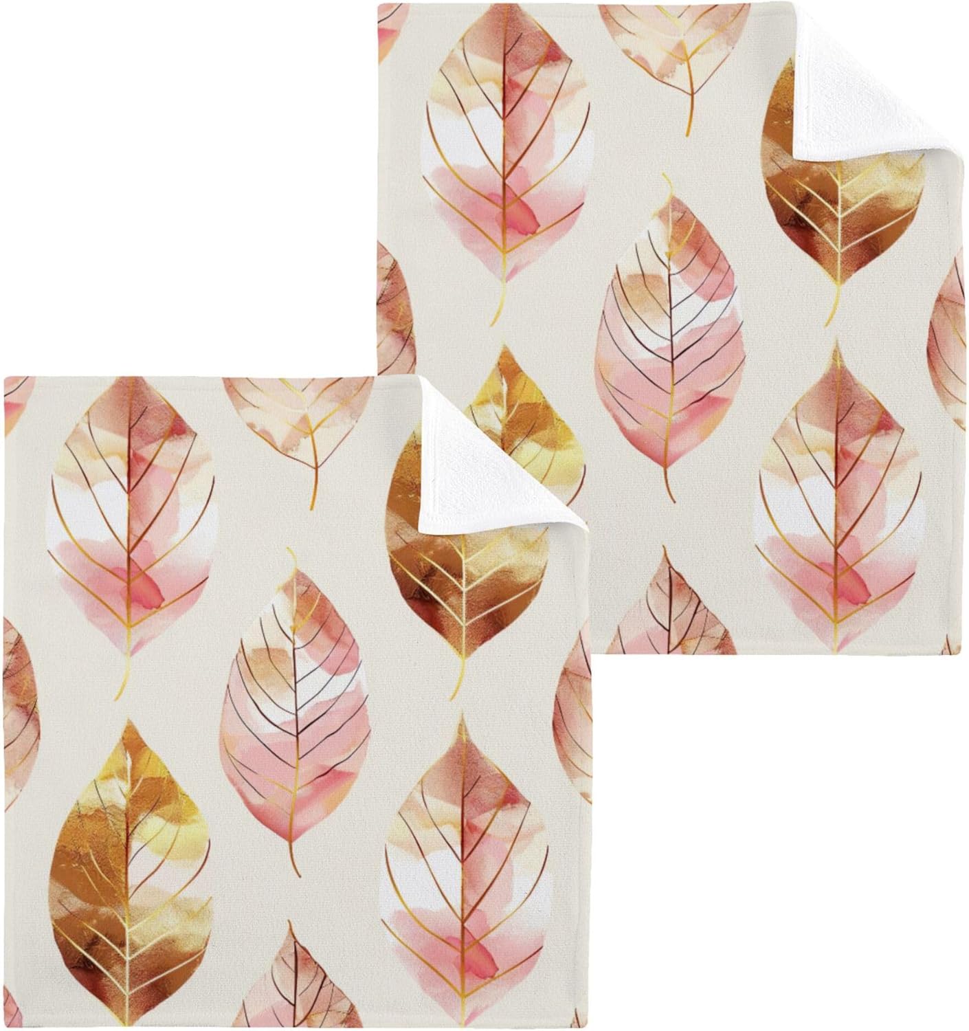 Xigua Leaves Washcloth Set for Fast Drying Effective Cleaning 2-12 x12inch