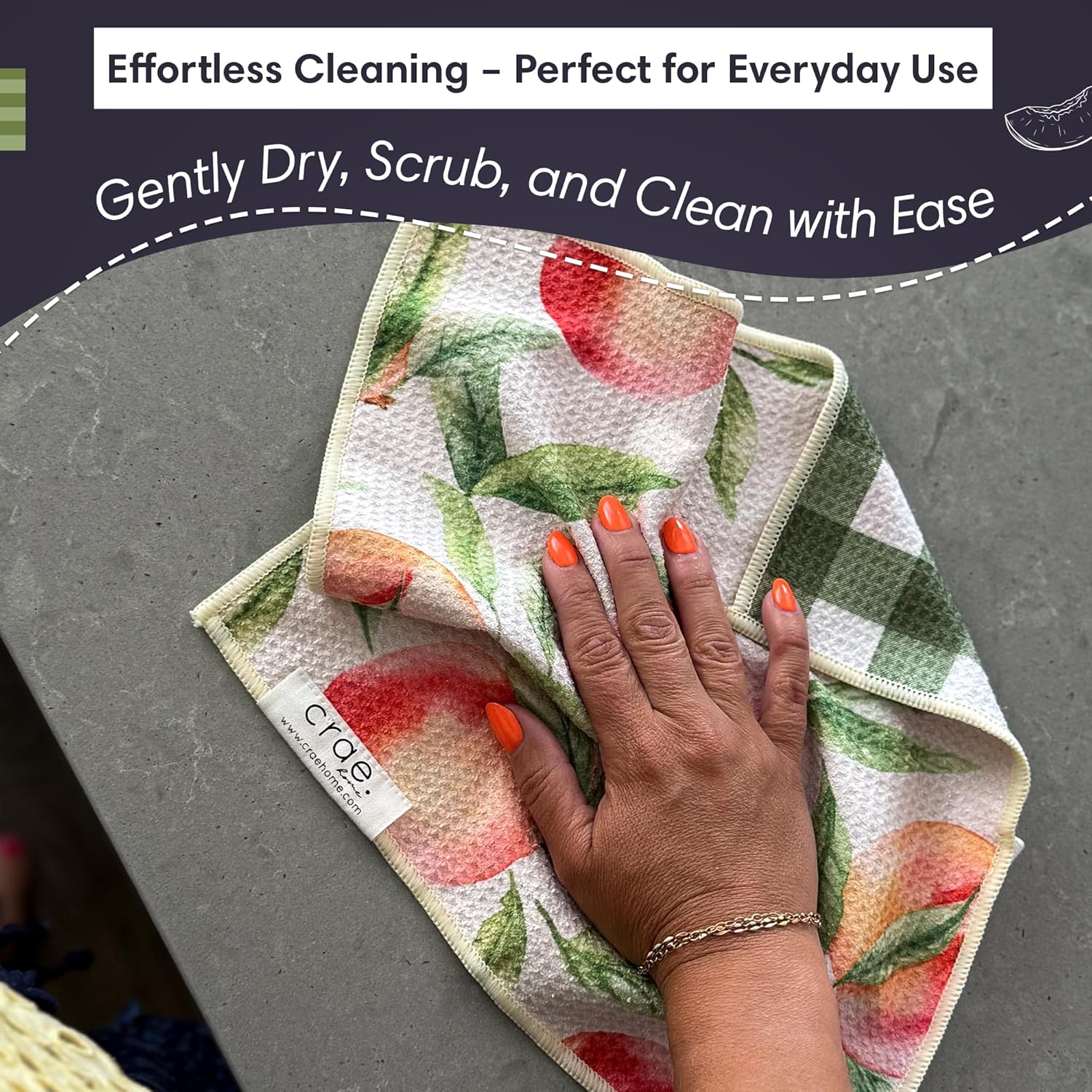 Microfiber Reversible Washcloths for Kitchen Peaches Cream