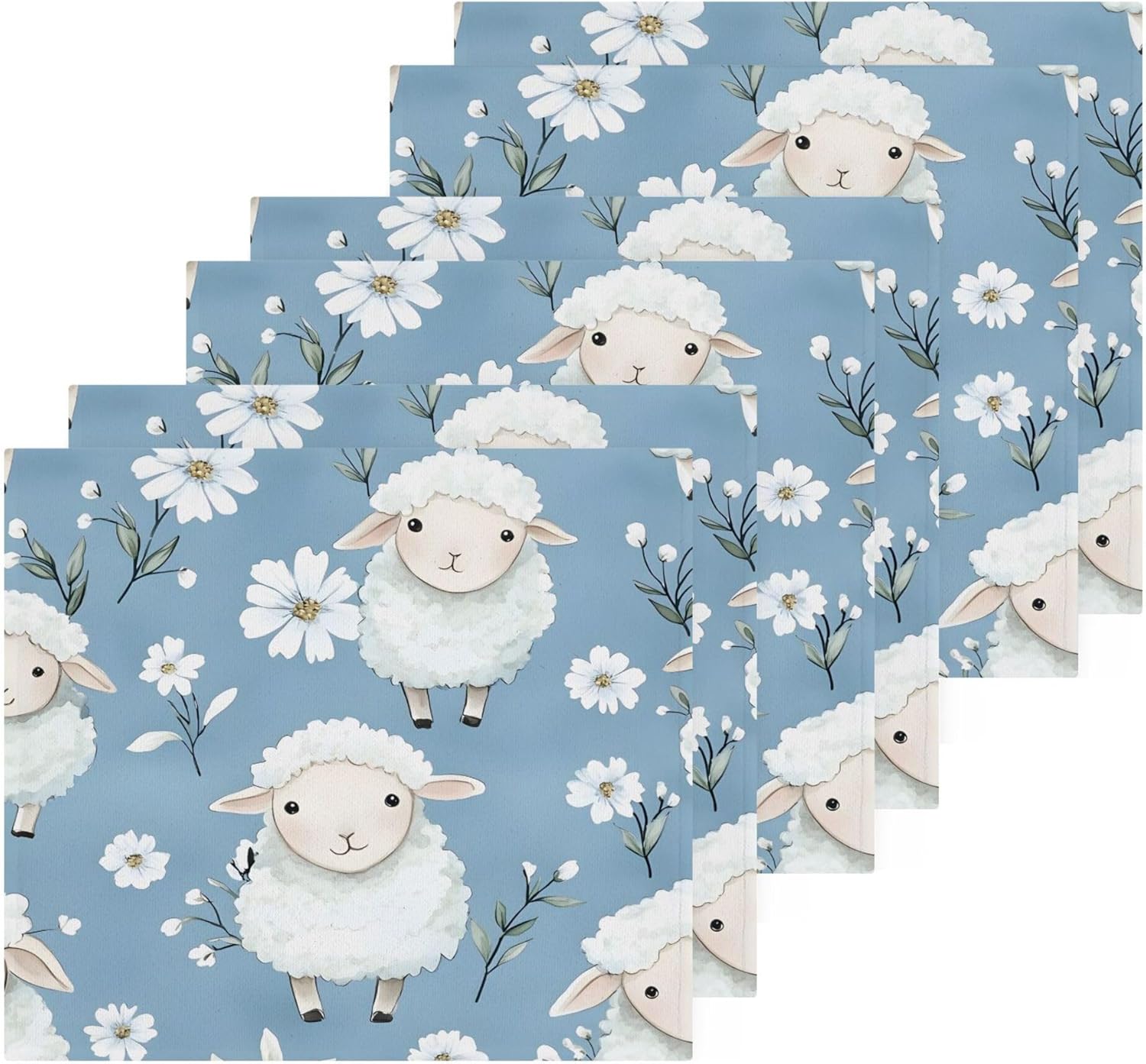 XiguaCute Baby Sheep Washcloth Set Fast Drying Multi-Purpose 12x12 Inch