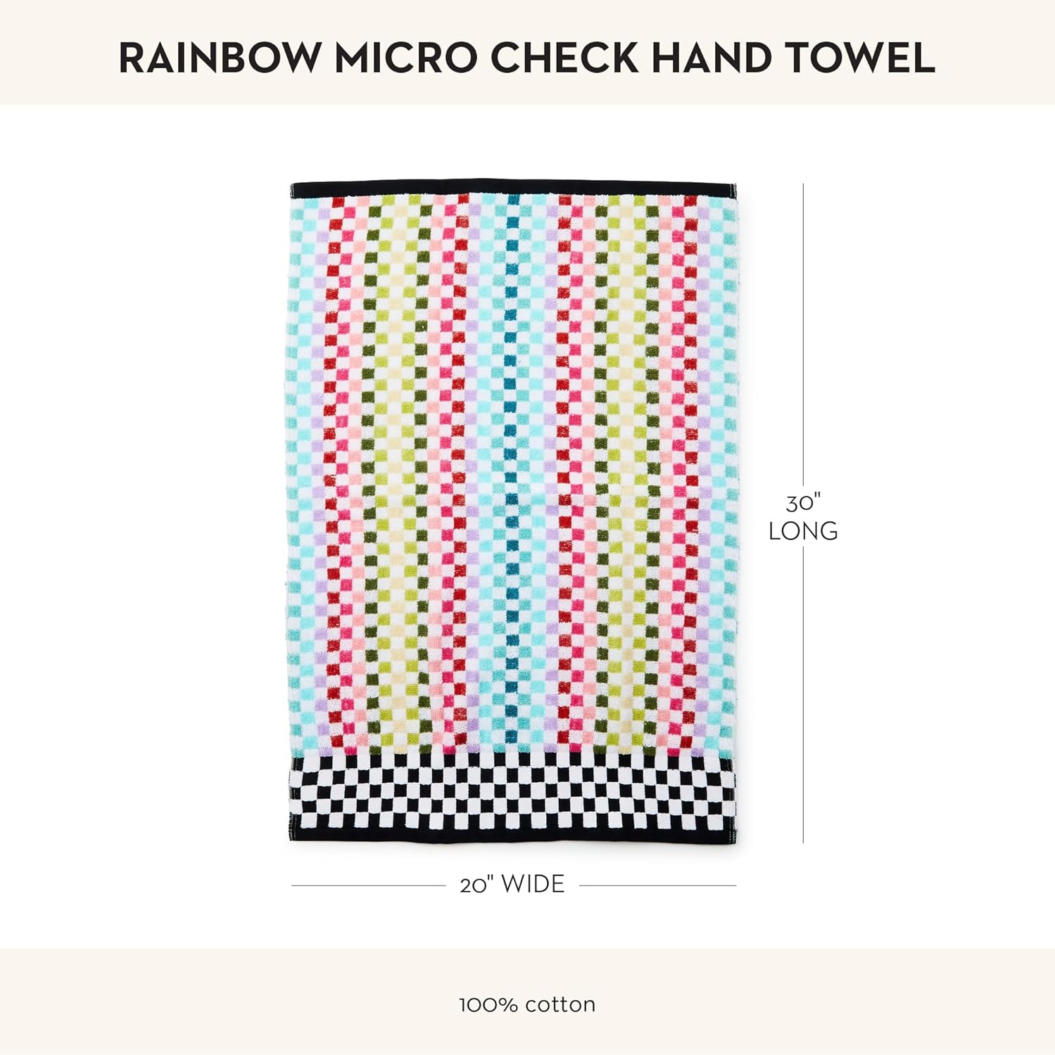 Cutie Rainbow Micro Check Hand Towel
