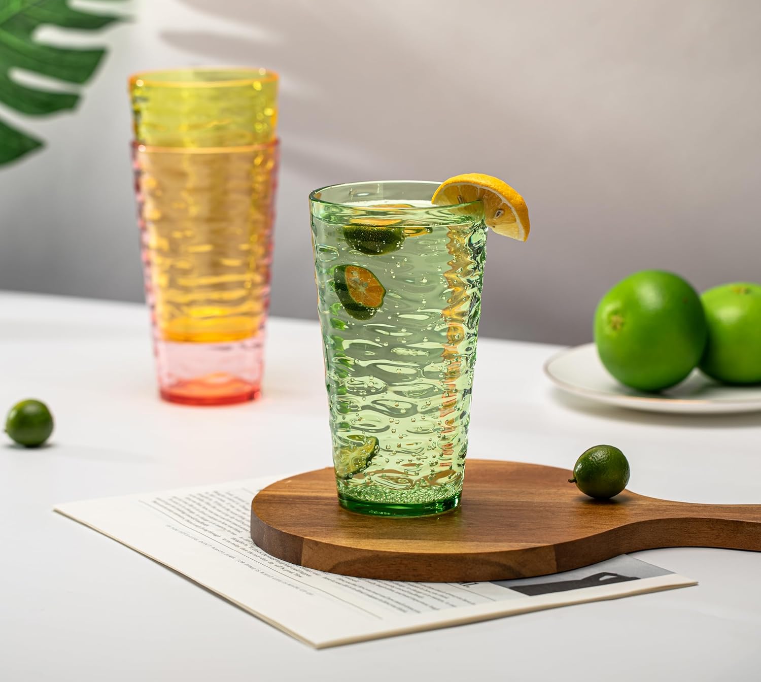ZAINCA 14-Ounce Acrylic Tumblers Set of 6 Green