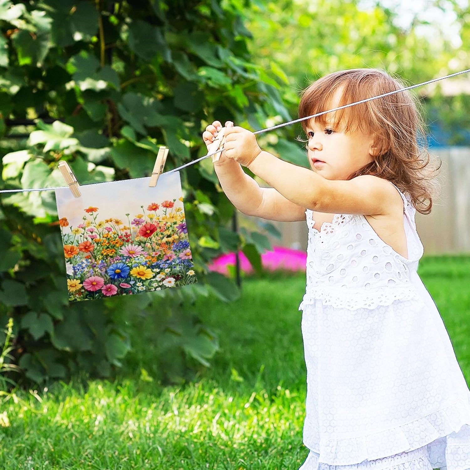 Colorful Wildflowers Washcloth Set - 12x12 Durable Absorbent