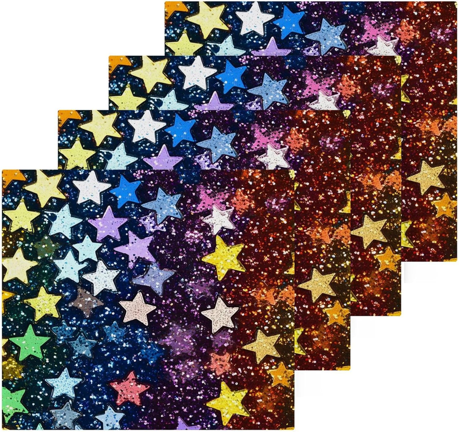 Xigua Rainbow Stars Washcloths Set of 2 - 12x12 Inch