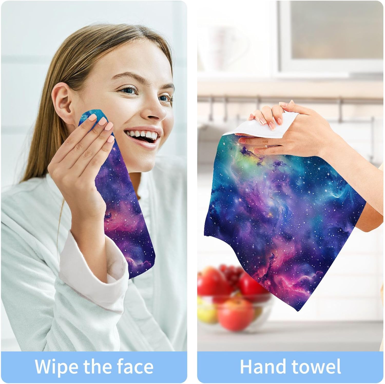 Xigua Galaxy Washcloth Set GLOW-FULL Performance Eco-Friendly and Machine Washable