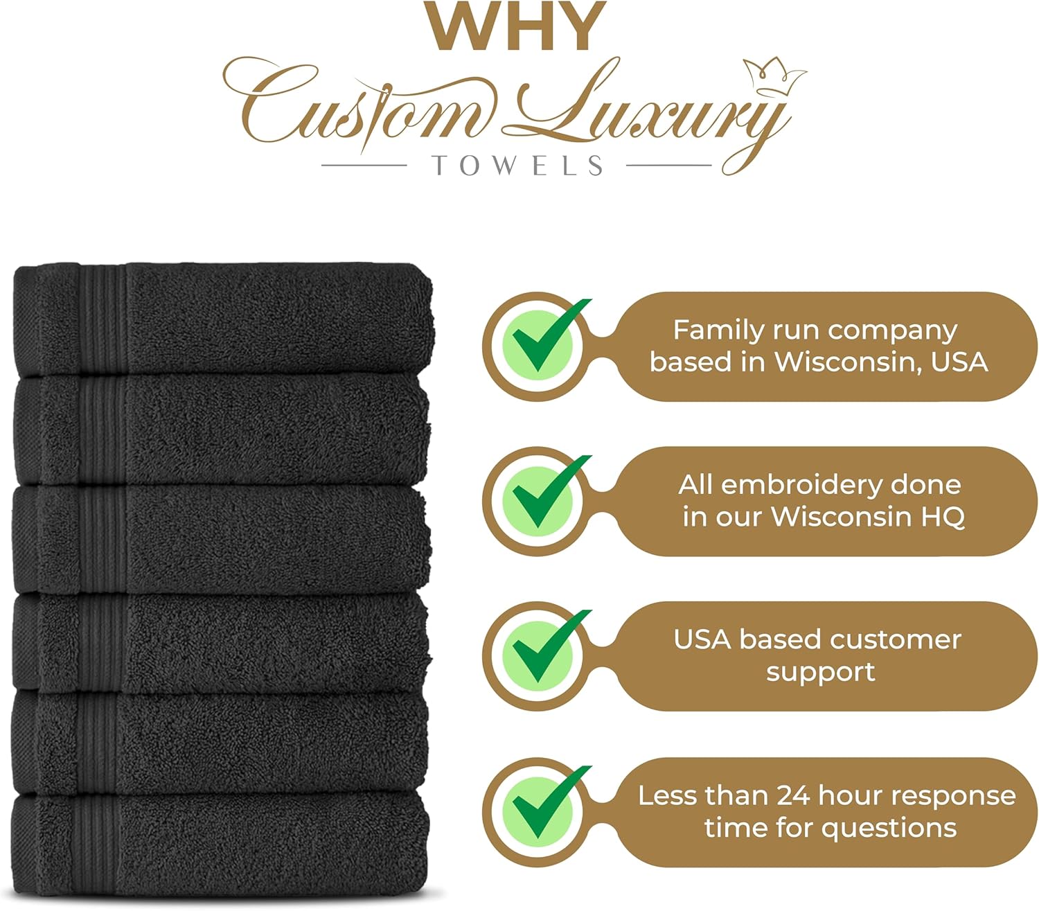 Monogrammed Luxury Hand Towels for Bathroom Set of 2