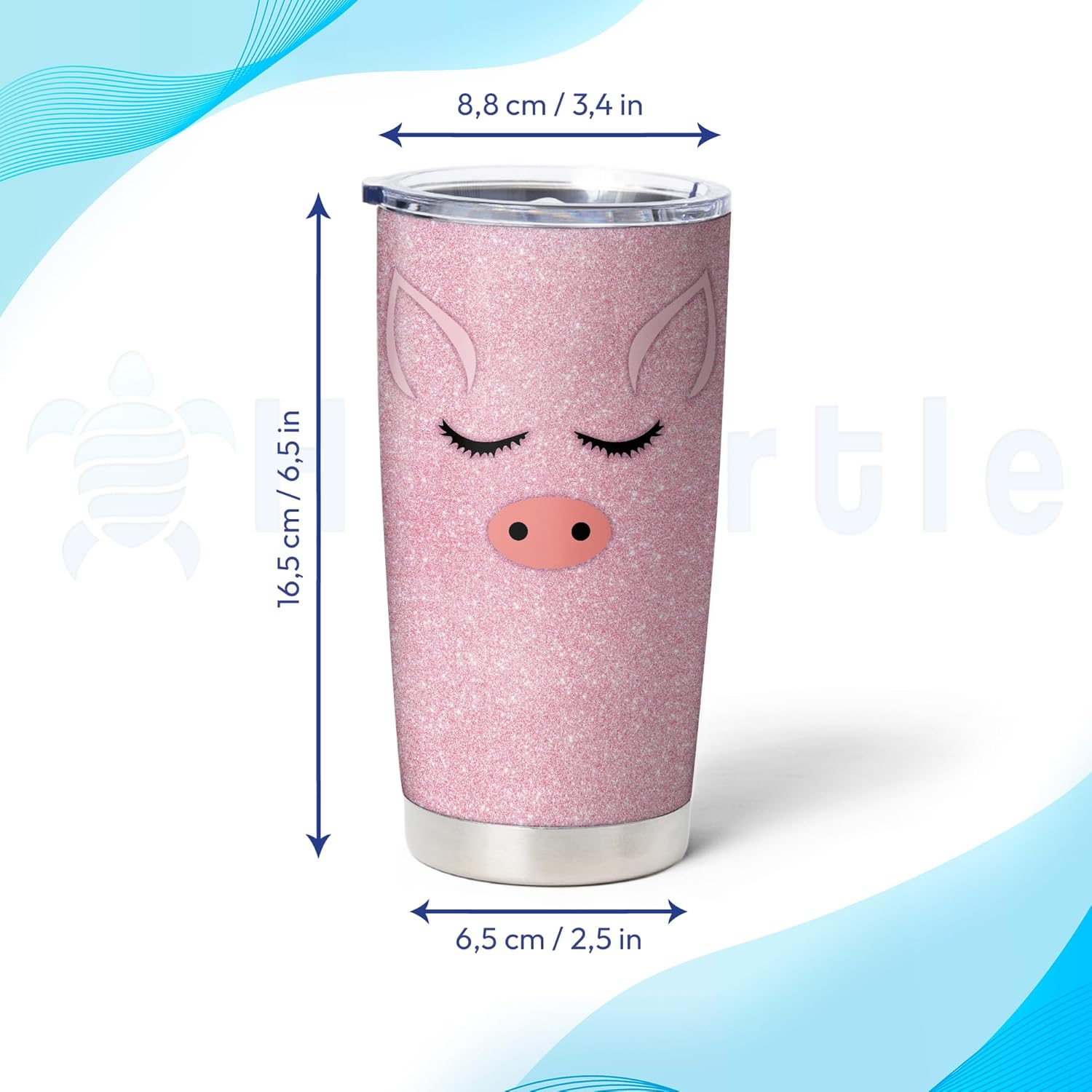 Hyturtle - Premium Stainless Steel Tumbler Customizable Design for Pig Lovers